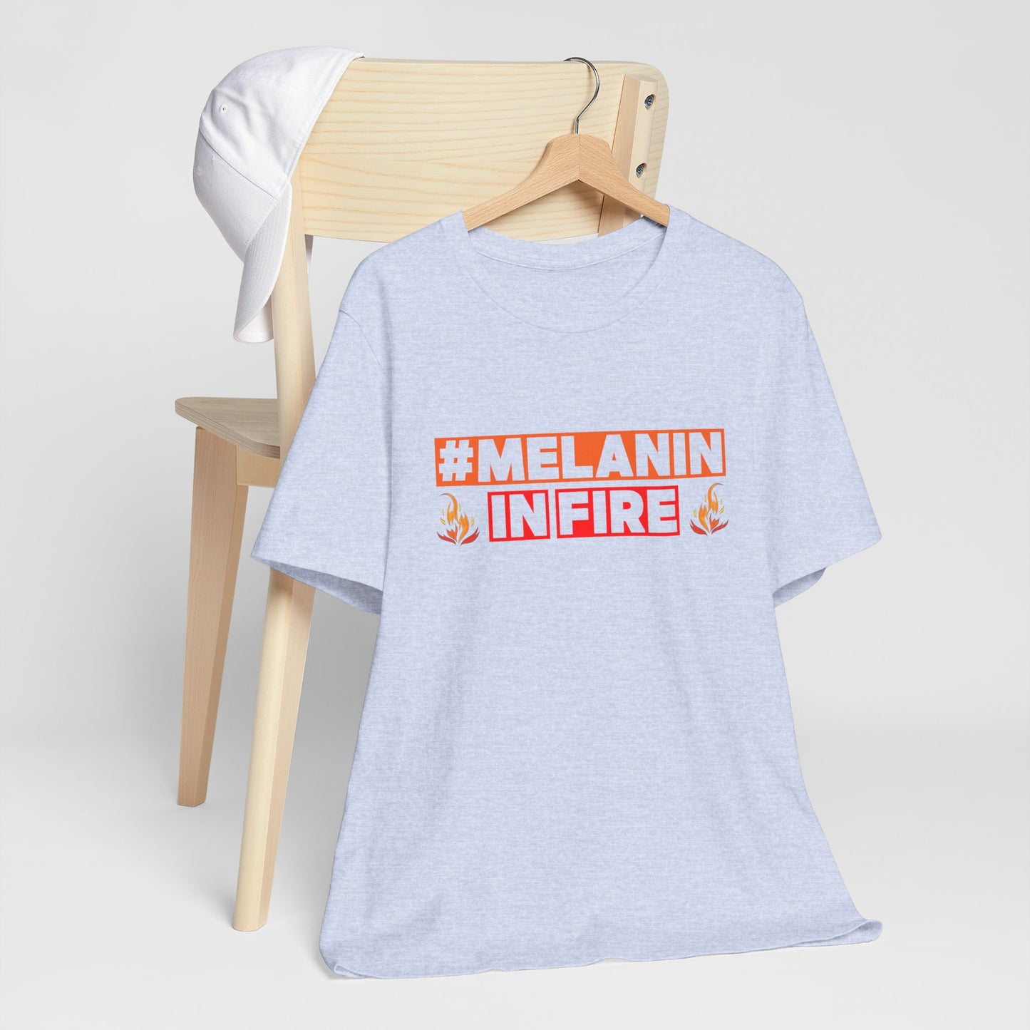 #MELANIN IN FIRE Unisex Jersey Tee, Summer Fashion, Afrocentric Shirt, Gift for Her, All-Occasion Top, Urban Lifestyle Wear