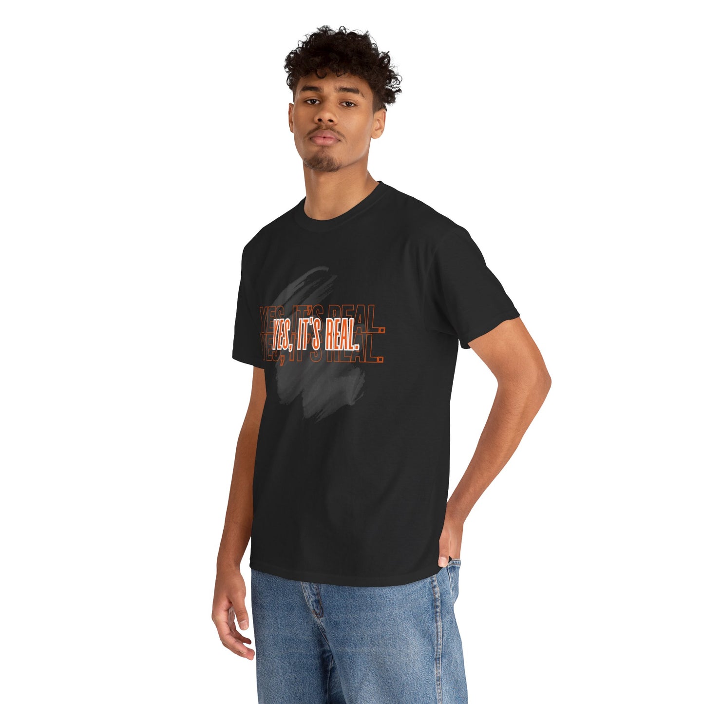Yes, It's Real Unisex Heavy Cotton Tee - Casual Wear, Gift for Friends, Fashion Statement, Everyday Comfort, Trendy Apparel