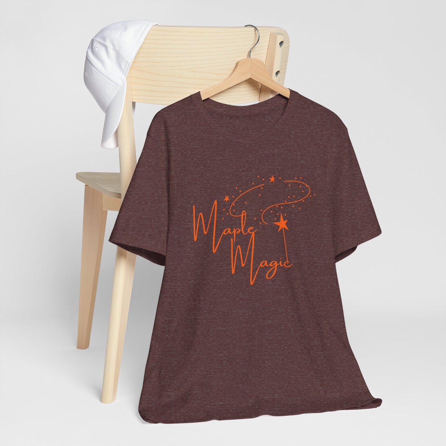 Maple Magic Unisex Tee, Cute Graphic Shirt, Fall Apparel, Seasonal Gift, Nature Lover T-Shirt, Cozy Vibes Fashion
