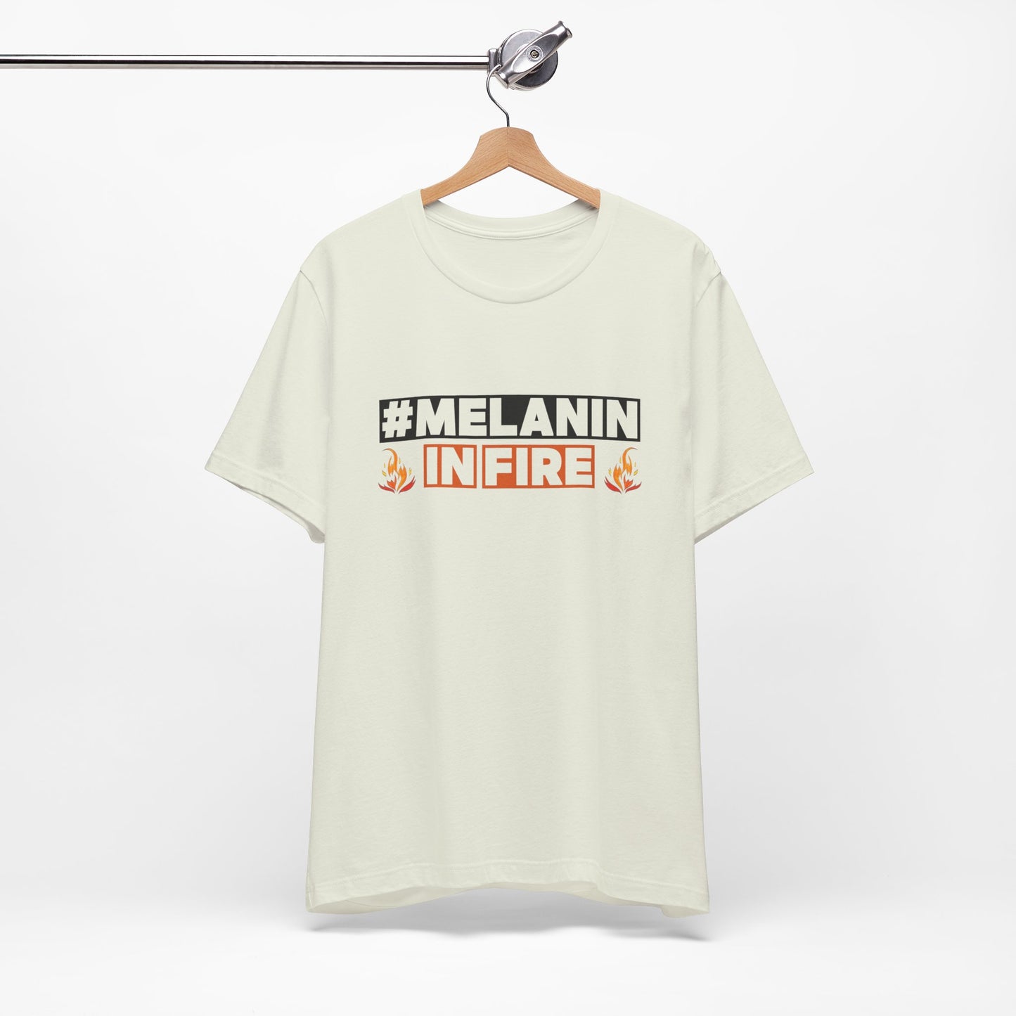 #MELANIN IN FIRE Tee - Empowering Unisex Jersey Short Sleeve, Black History Month, Gift for Friends, Pride Apparel, Urban Fashion