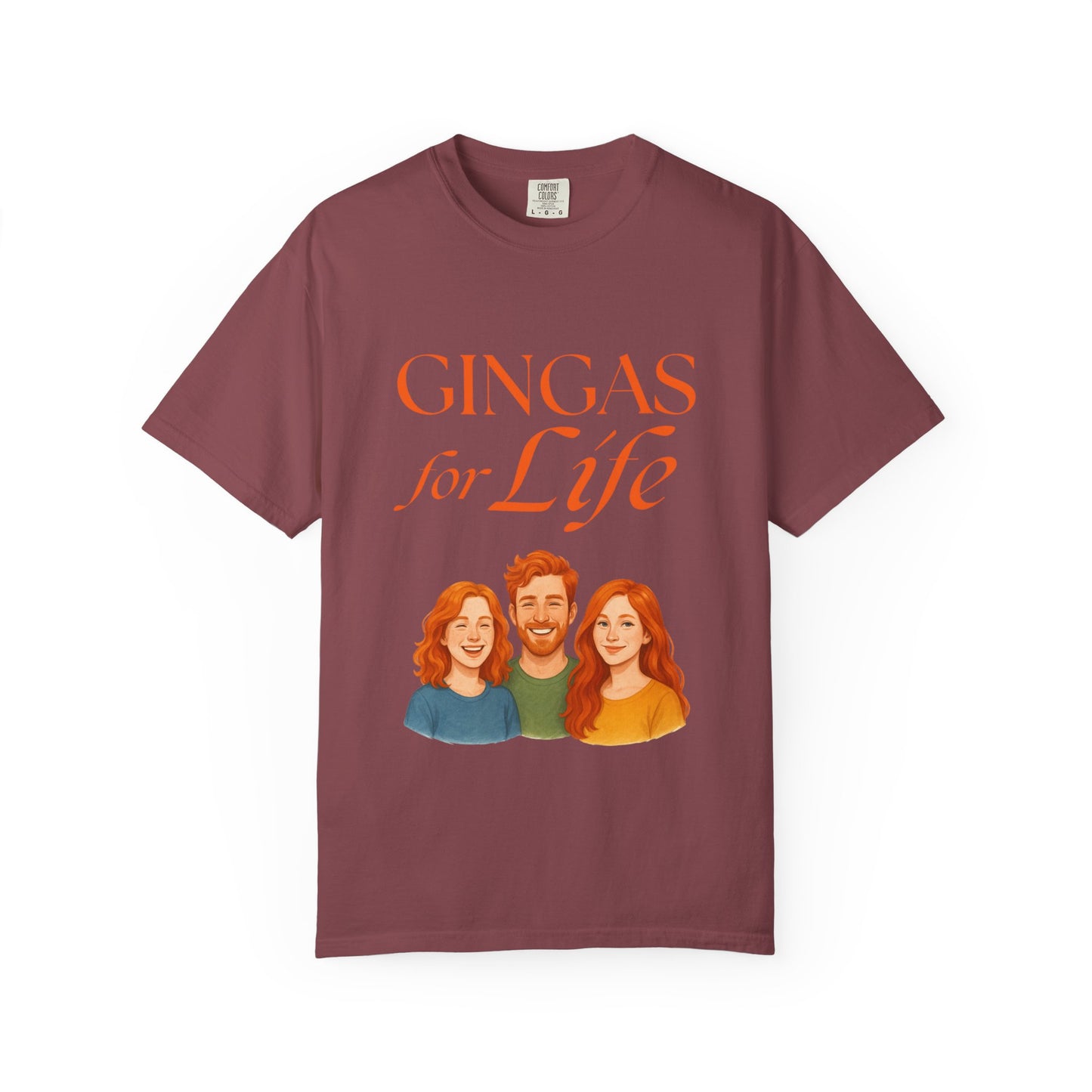 Gingas for Life T-Shirt, Fun T-Shirt for Redheads, Unisex Gift for Friends, Casual Wear, Celebration Tee