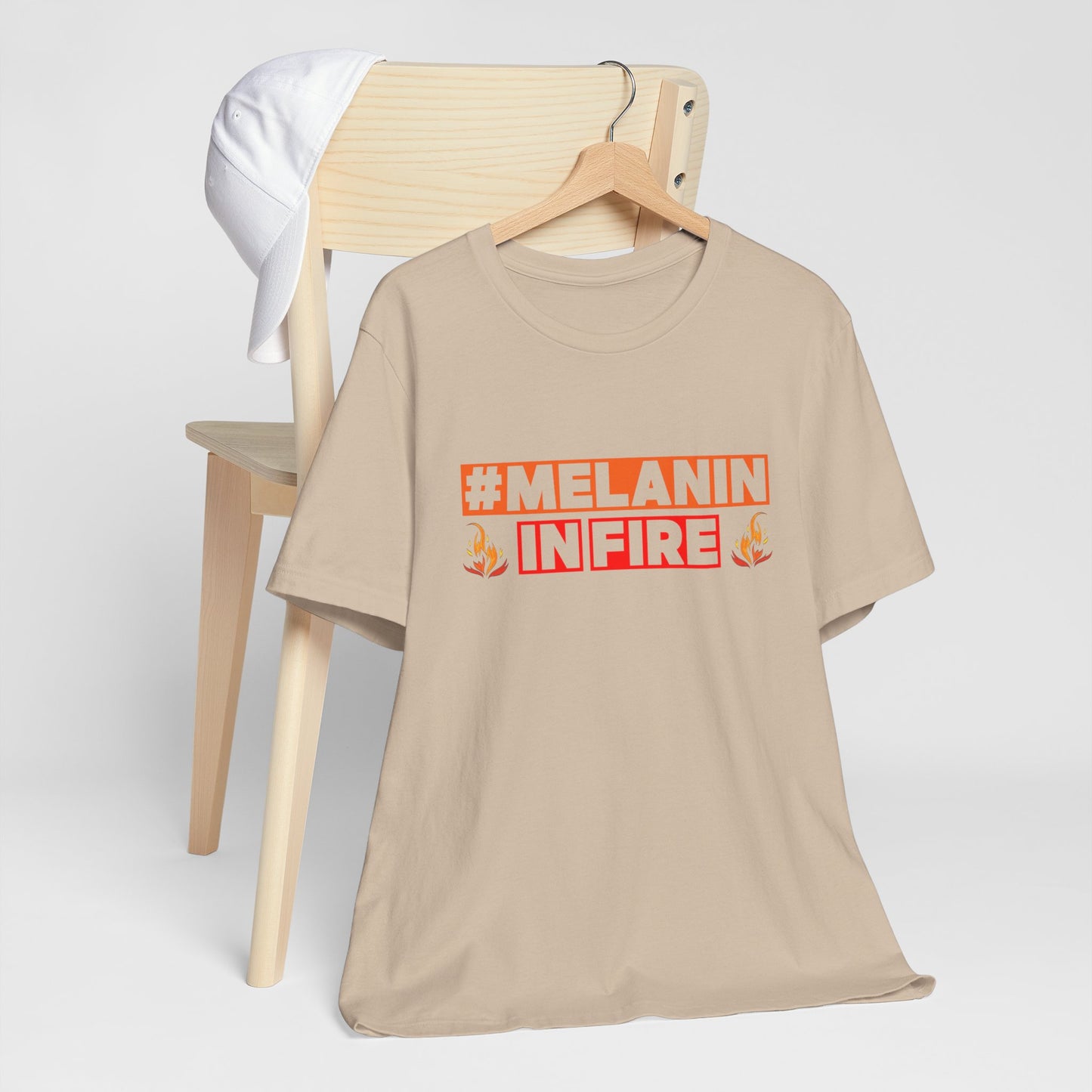 #MELANIN IN FIRE Unisex Jersey Tee, Summer Fashion, Afrocentric Shirt, Gift for Her, All-Occasion Top, Urban Lifestyle Wear