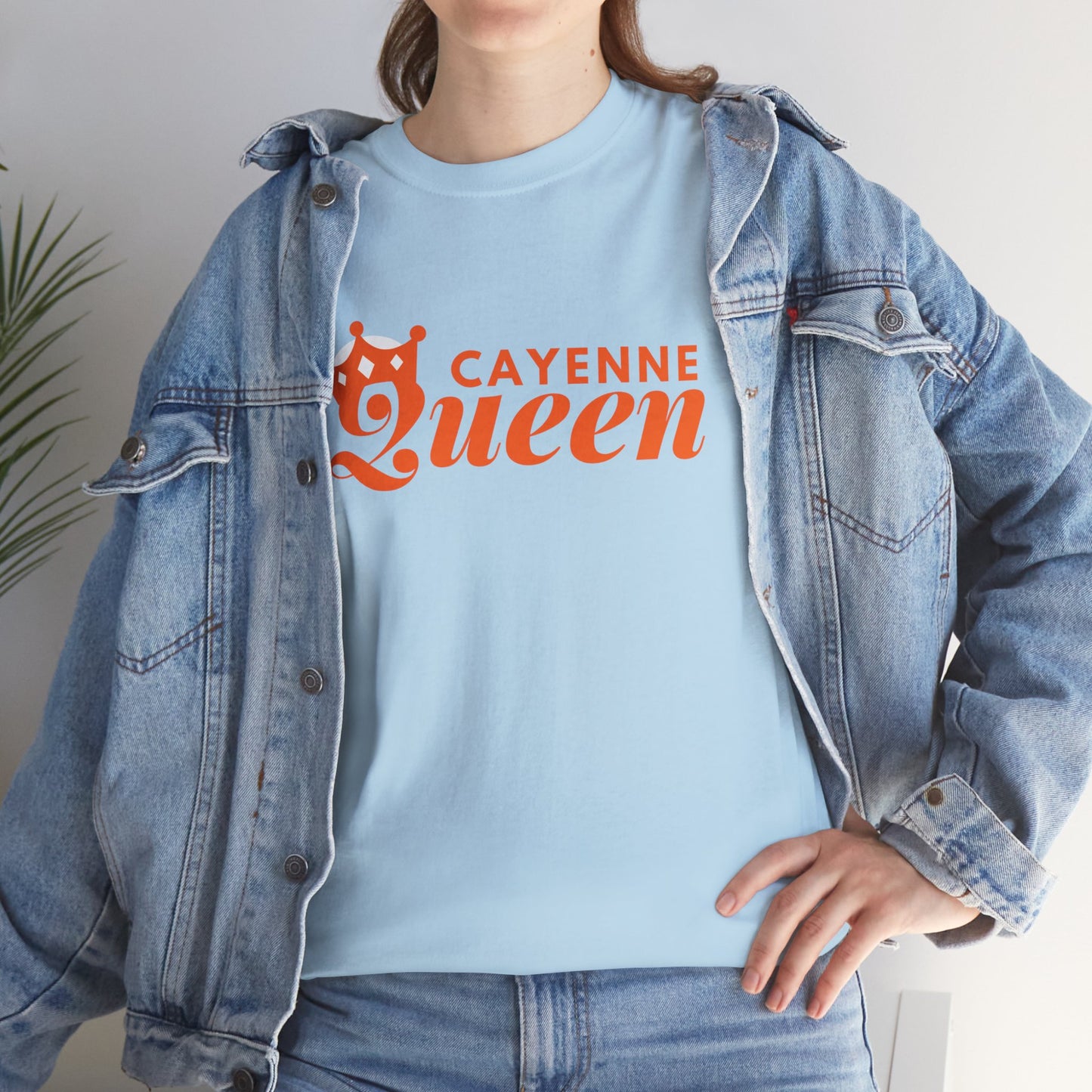 Cayenne Queen Unisex Heavy Cotton Tee, Casual Wear, Gift for Her, Birthday Shirt, Fun Quote Tee, Soft Cotton Top
