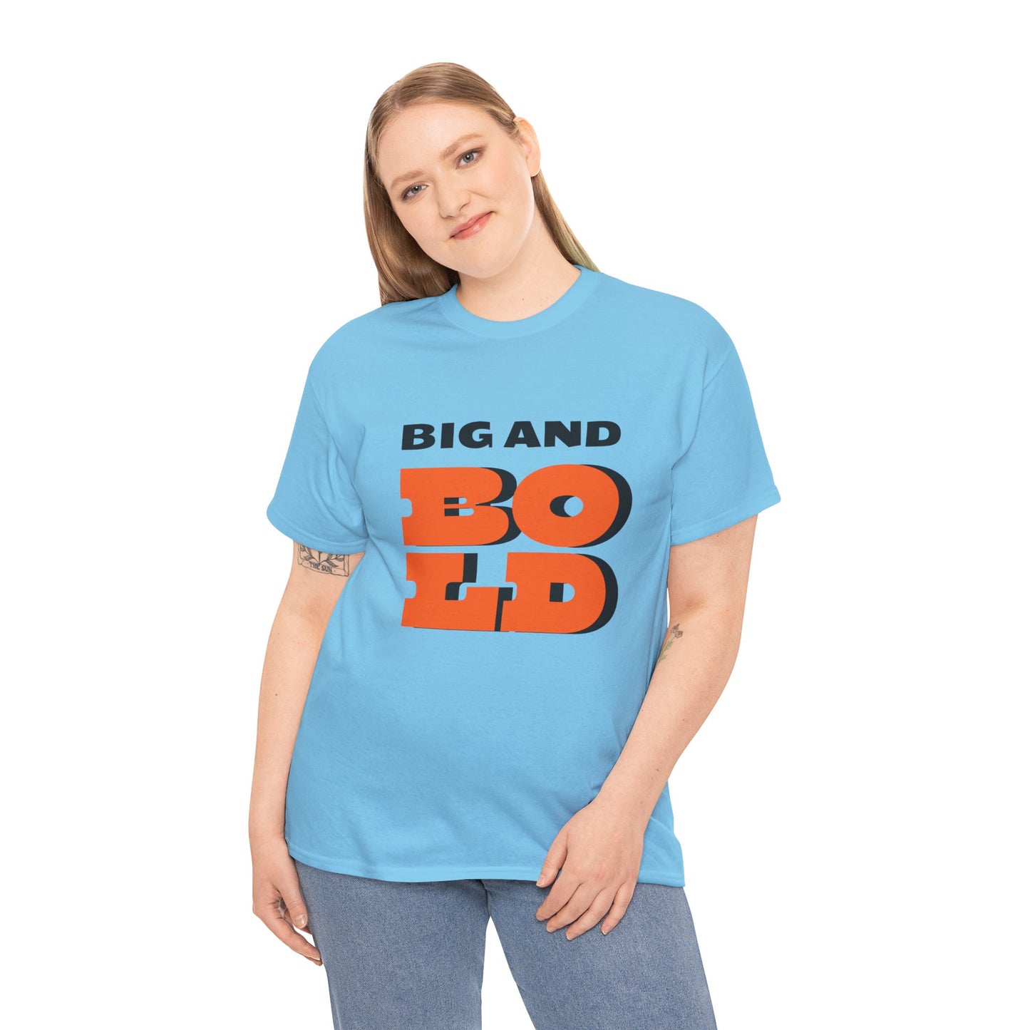 Big and Bold Unisex Heavy Cotton Tee, Casual Wear, Street Style, Gift for Him/Her, Everyday Comfort, Graphic Tee