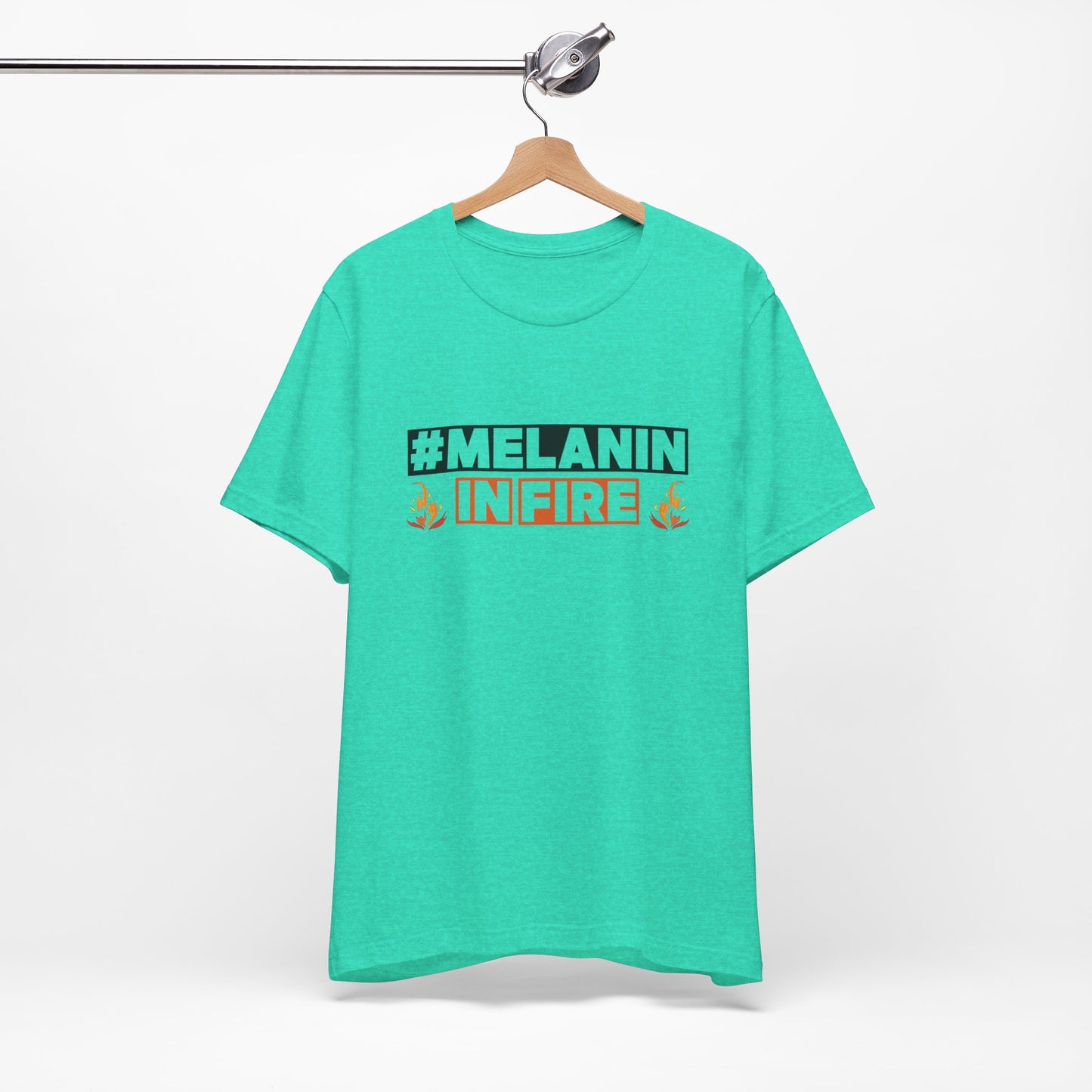 #MELANIN IN FIRE Tee - Empowering Unisex Jersey Short Sleeve, Black History Month, Gift for Friends, Pride Apparel, Urban Fashion