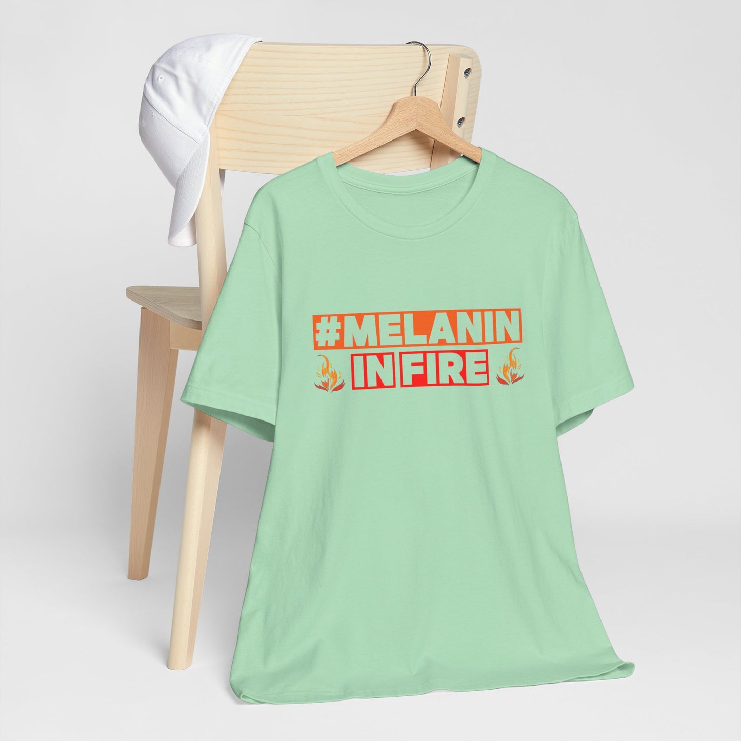 #MELANIN IN FIRE Unisex Jersey Tee, Summer Fashion, Afrocentric Shirt, Gift for Her, All-Occasion Top, Urban Lifestyle Wear