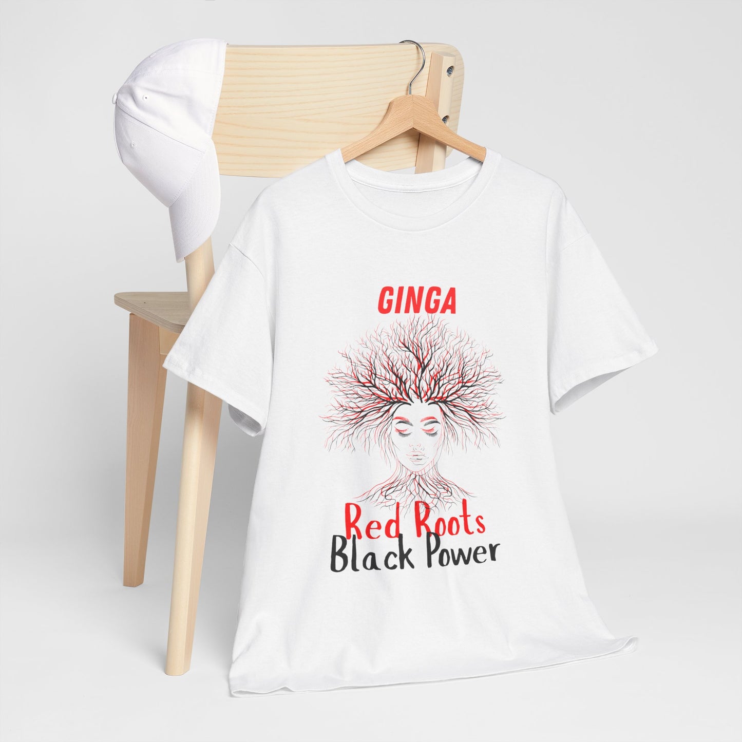 Empowering Art Tee: GINGA, Red Boots, Black Power, Unisex Cotton Shirt, Black History Month, Gifts for Activists, Statement Apparel