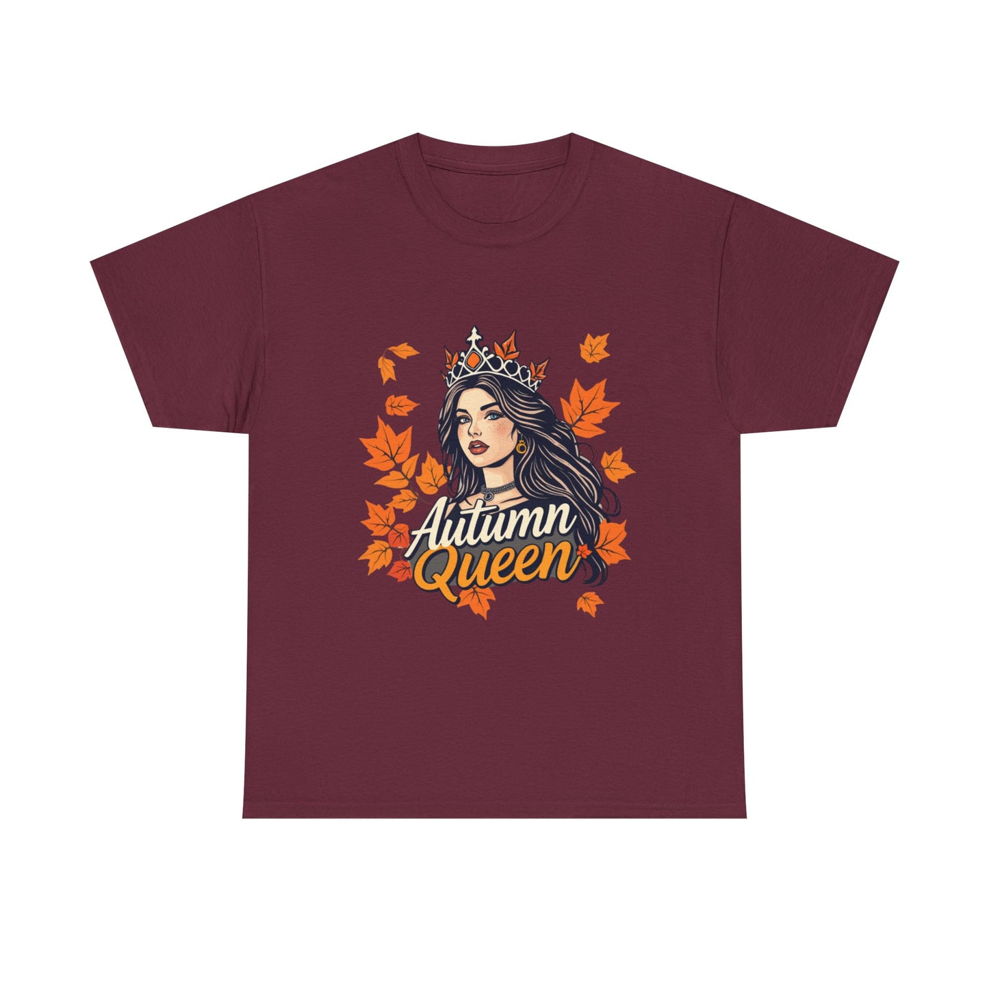 Autumn Queen Heavy Cotton Tee, Cozy Fall Shirt, Seasonal Fashion, Gift for Her, Fall Wardrobe Essential