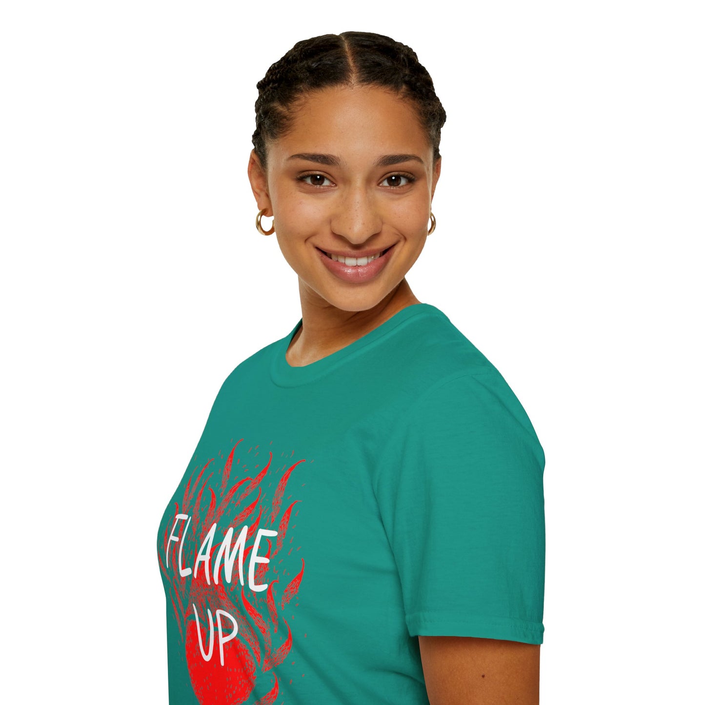 Fiery Motivation Unisex T-Shirt, Flame Up Graphic Tee, Gift for Fitness Lovers, Workout Apparel, Casual Wear