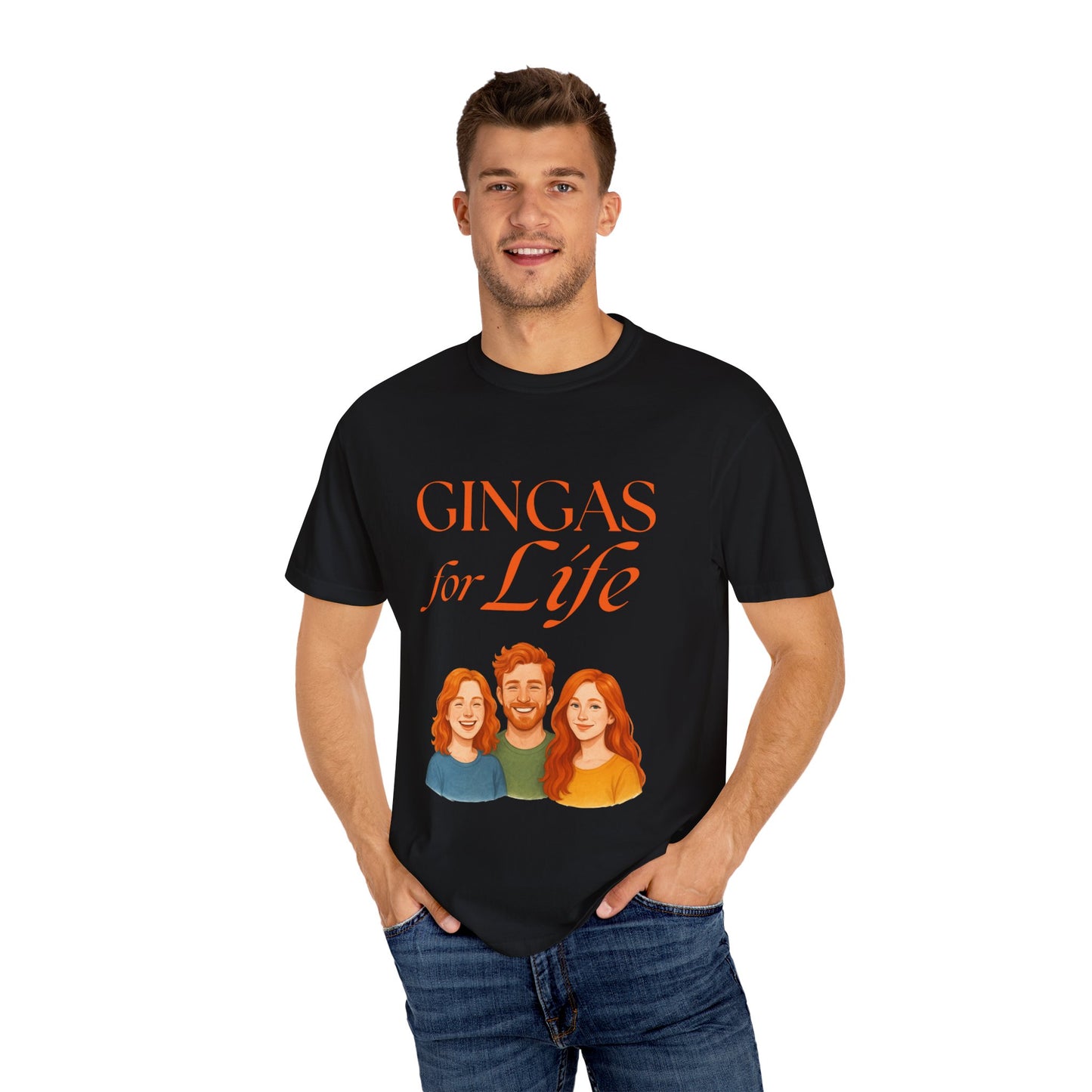 Gingas for Life T-Shirt, Fun T-Shirt for Redheads, Unisex Gift for Friends, Casual Wear, Celebration Tee