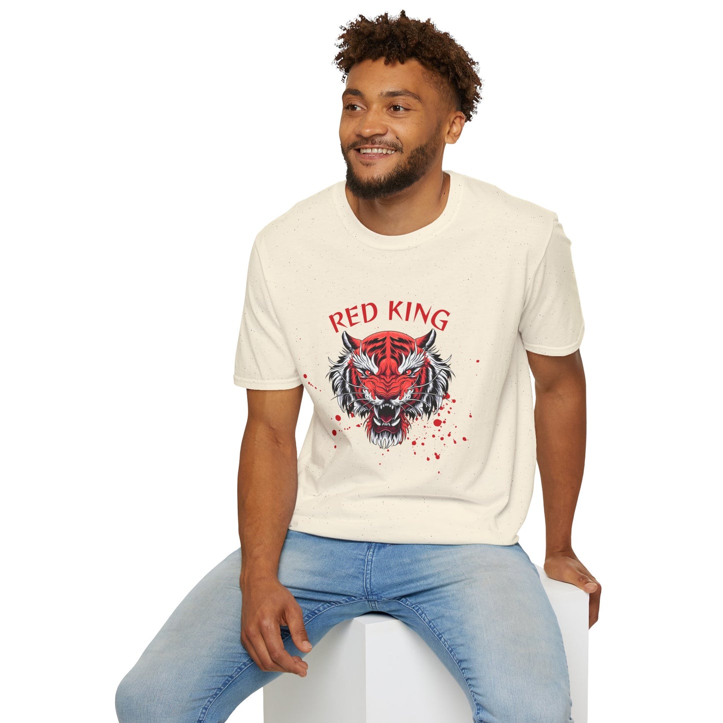 Fierce Red King Tiger T-Shirt, Bold Graphic Tee, Unisex Apparel, Streetwear Style, Gift for Animal Lovers