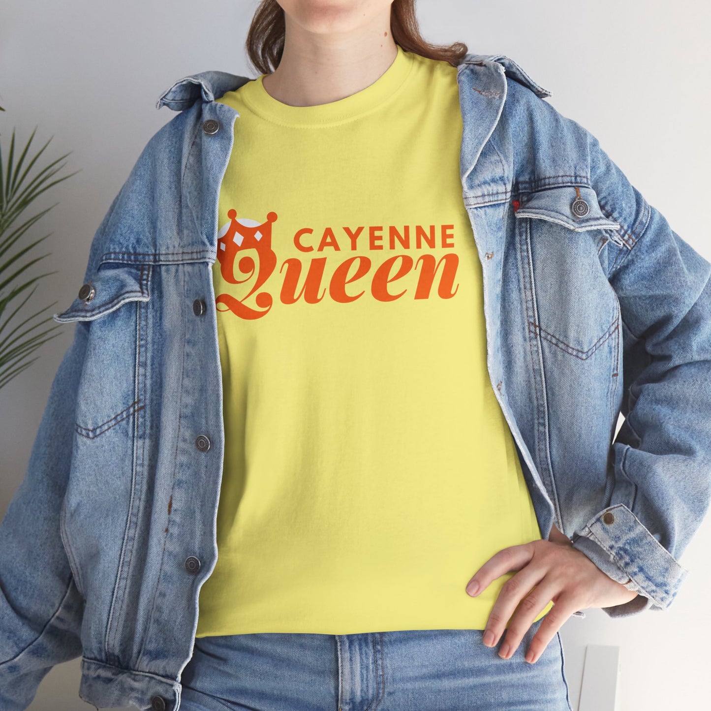 Cayenne Queen Unisex Heavy Cotton Tee, Casual Wear, Gift for Her, Birthday Shirt, Fun Quote Tee, Soft Cotton Top