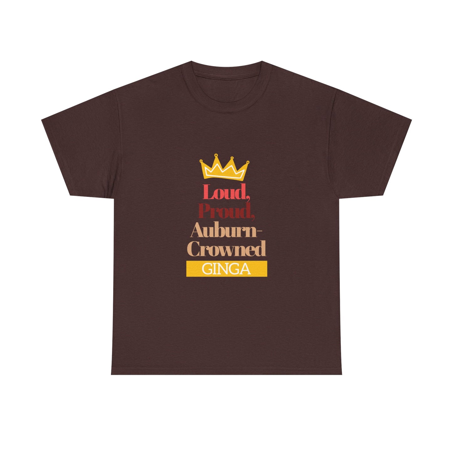 Proud Auburn Crowned Ginga T-Shirt - Unisex Heavy Cotton Tee, Gift for Her, Family Reunion, Birthday, Casual Wear, Motivational Tee