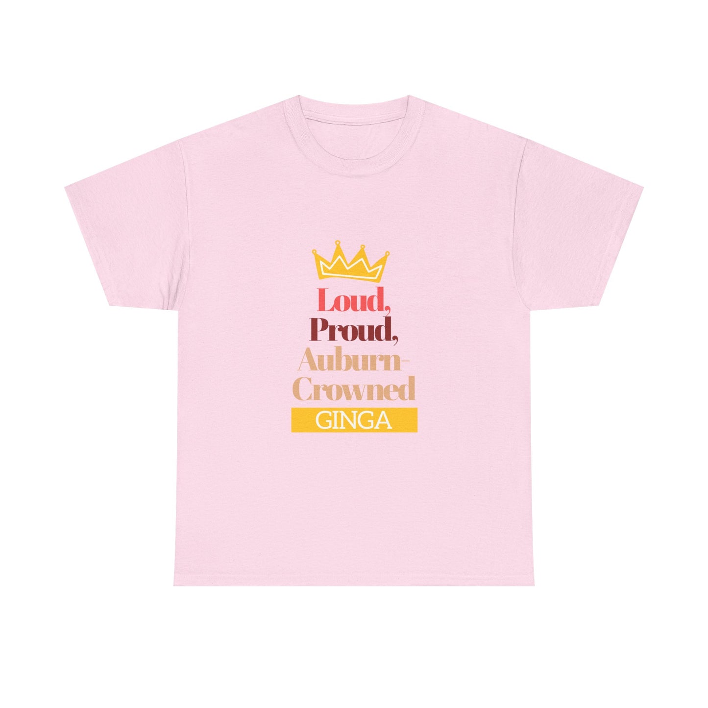 Proud Auburn Crowned Ginga T-Shirt - Unisex Heavy Cotton Tee, Gift for Her, Family Reunion, Birthday, Casual Wear, Motivational Tee