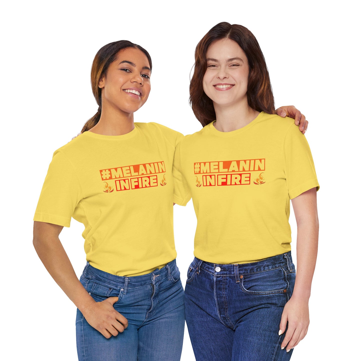 #MELANIN IN FIRE Unisex Jersey Tee, Summer Fashion, Afrocentric Shirt, Gift for Her, All-Occasion Top, Urban Lifestyle Wear