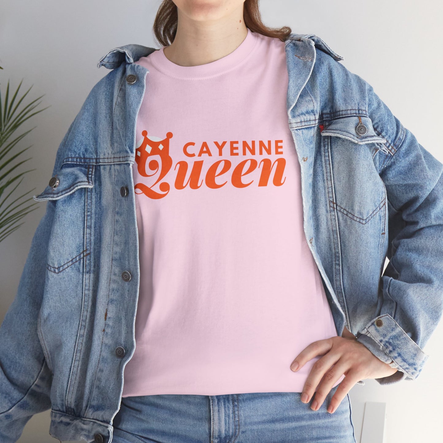 Cayenne Queen Unisex Heavy Cotton Tee, Casual Wear, Gift for Her, Birthday Shirt, Fun Quote Tee, Soft Cotton Top