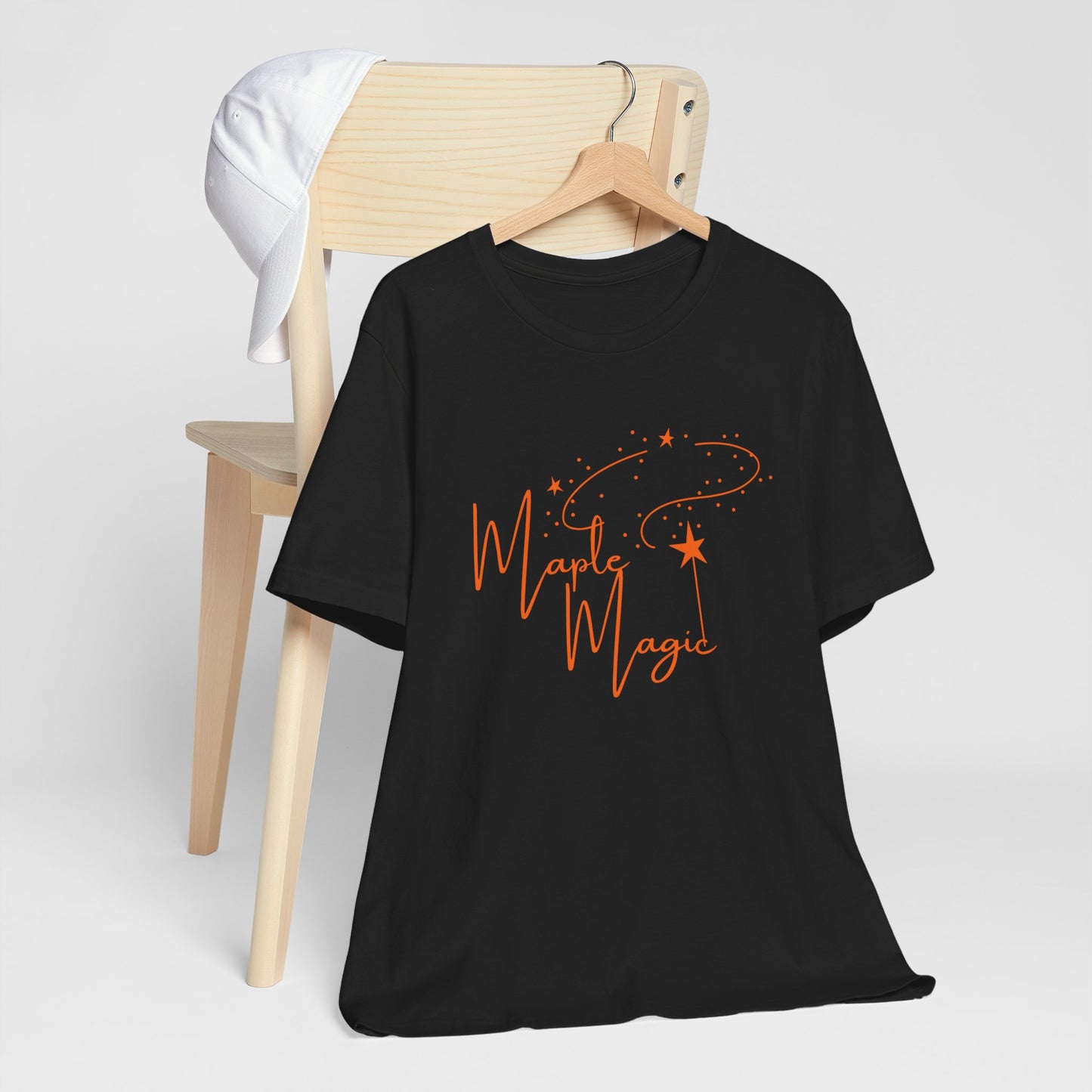 Maple Magic Unisex Tee, Cute Graphic Shirt, Fall Apparel, Seasonal Gift, Nature Lover T-Shirt, Cozy Vibes Fashion