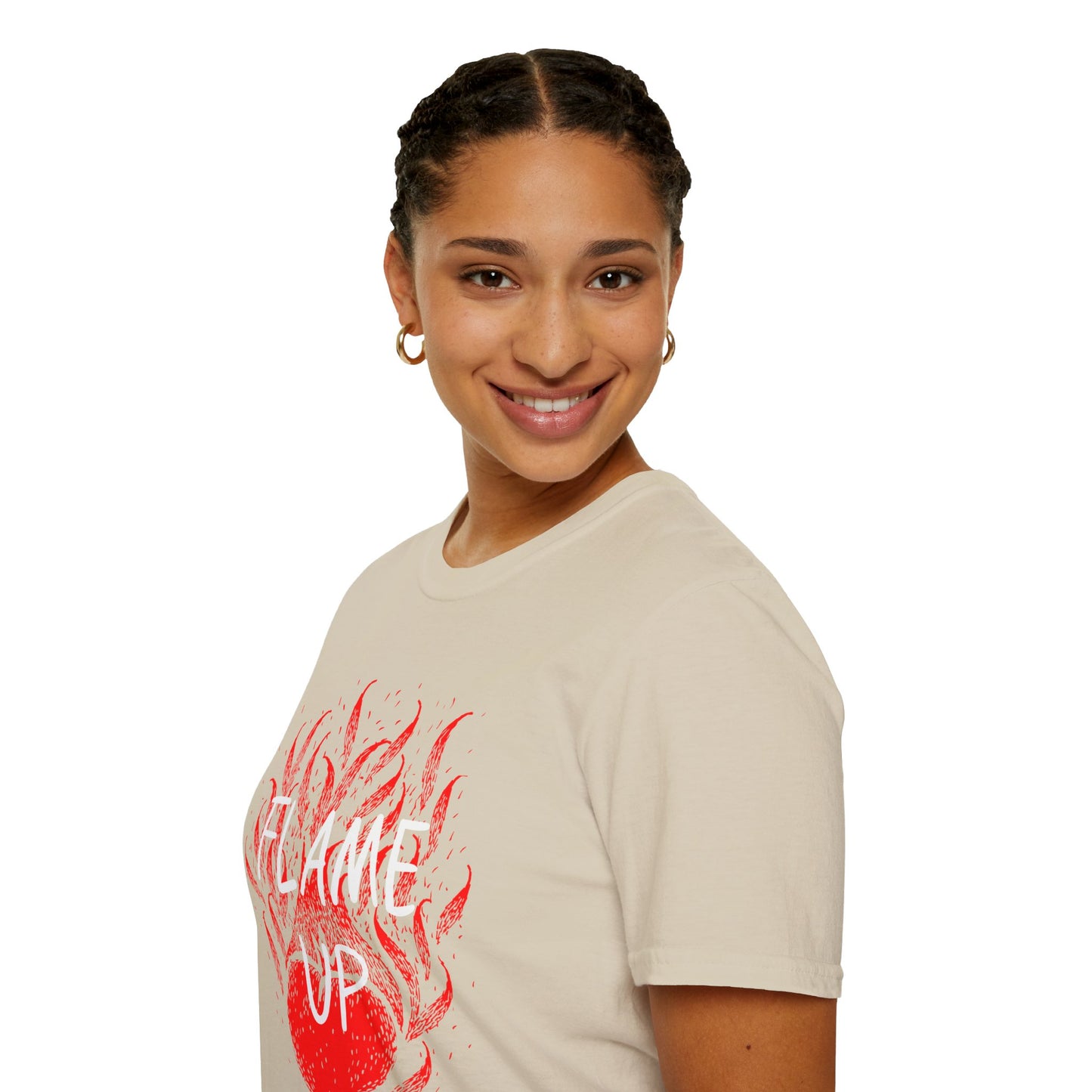 Fiery Motivation Unisex T-Shirt, Flame Up Graphic Tee, Gift for Fitness Lovers, Workout Apparel, Casual Wear