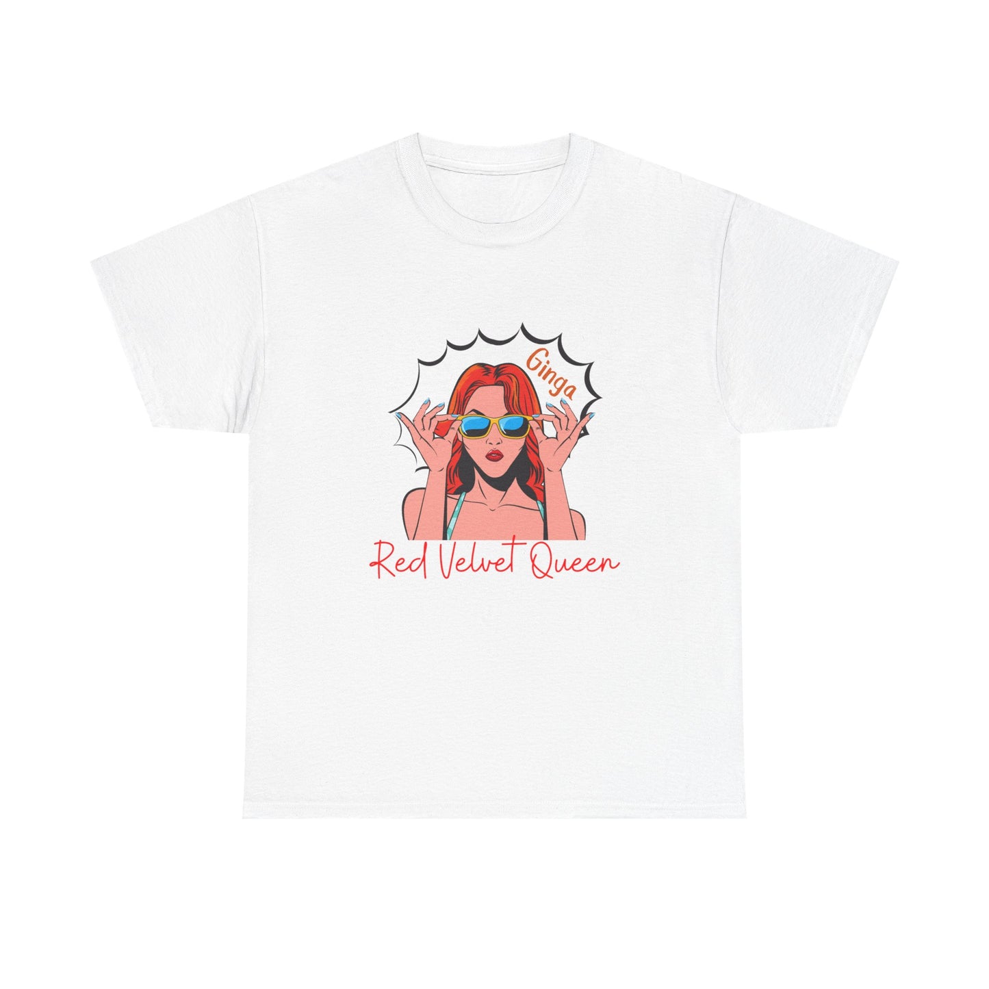 Red Velvet Queen Unisex Tee, Oversized Graphic Shirt, Chic Fashion Top, Retro Summer Wear, Gift for Fashion Lovers