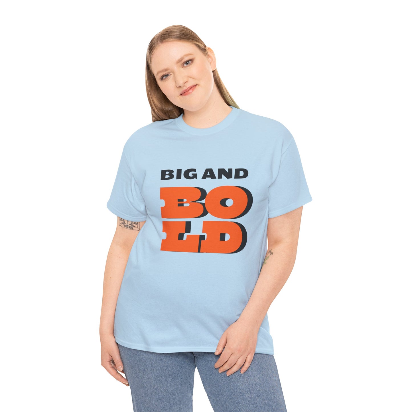 Big and Bold Unisex Heavy Cotton Tee, Casual Wear, Street Style, Gift for Him/Her, Everyday Comfort, Graphic Tee