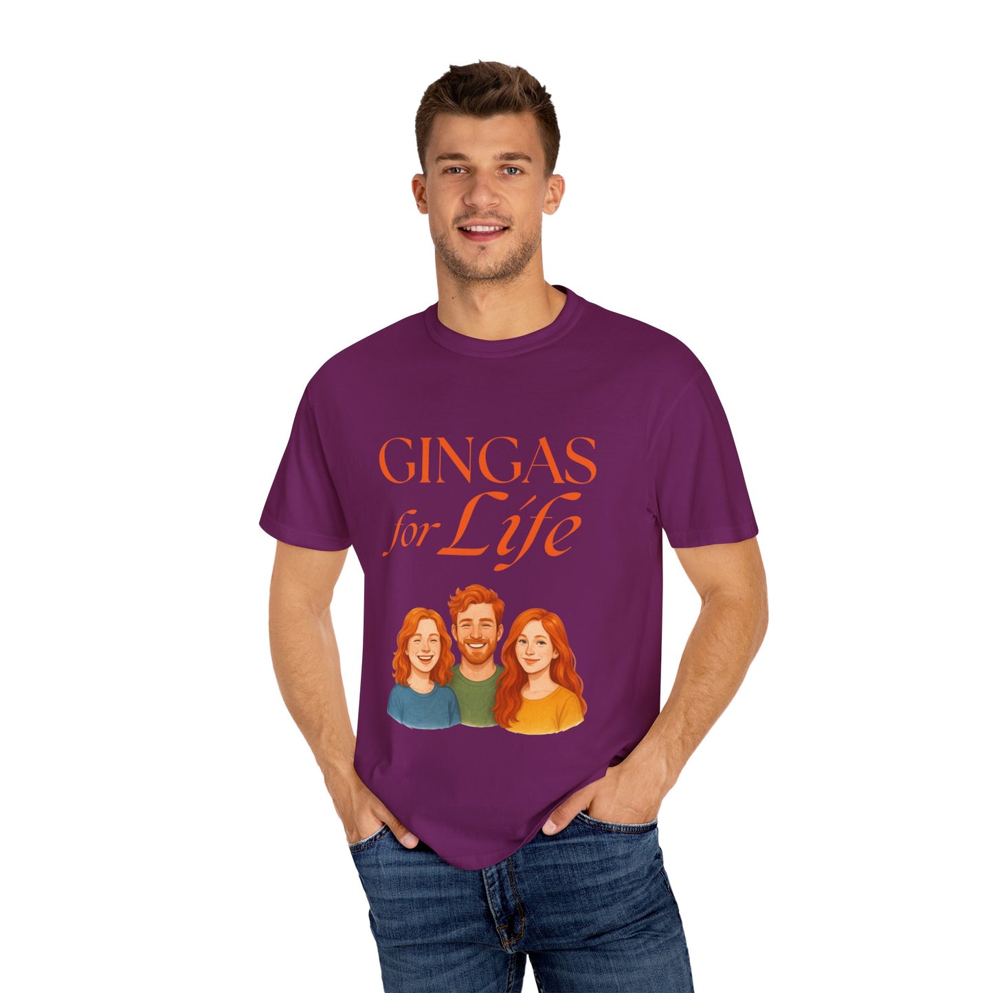 Gingas for Life T-Shirt, Fun T-Shirt for Redheads, Unisex Gift for Friends, Casual Wear, Celebration Tee