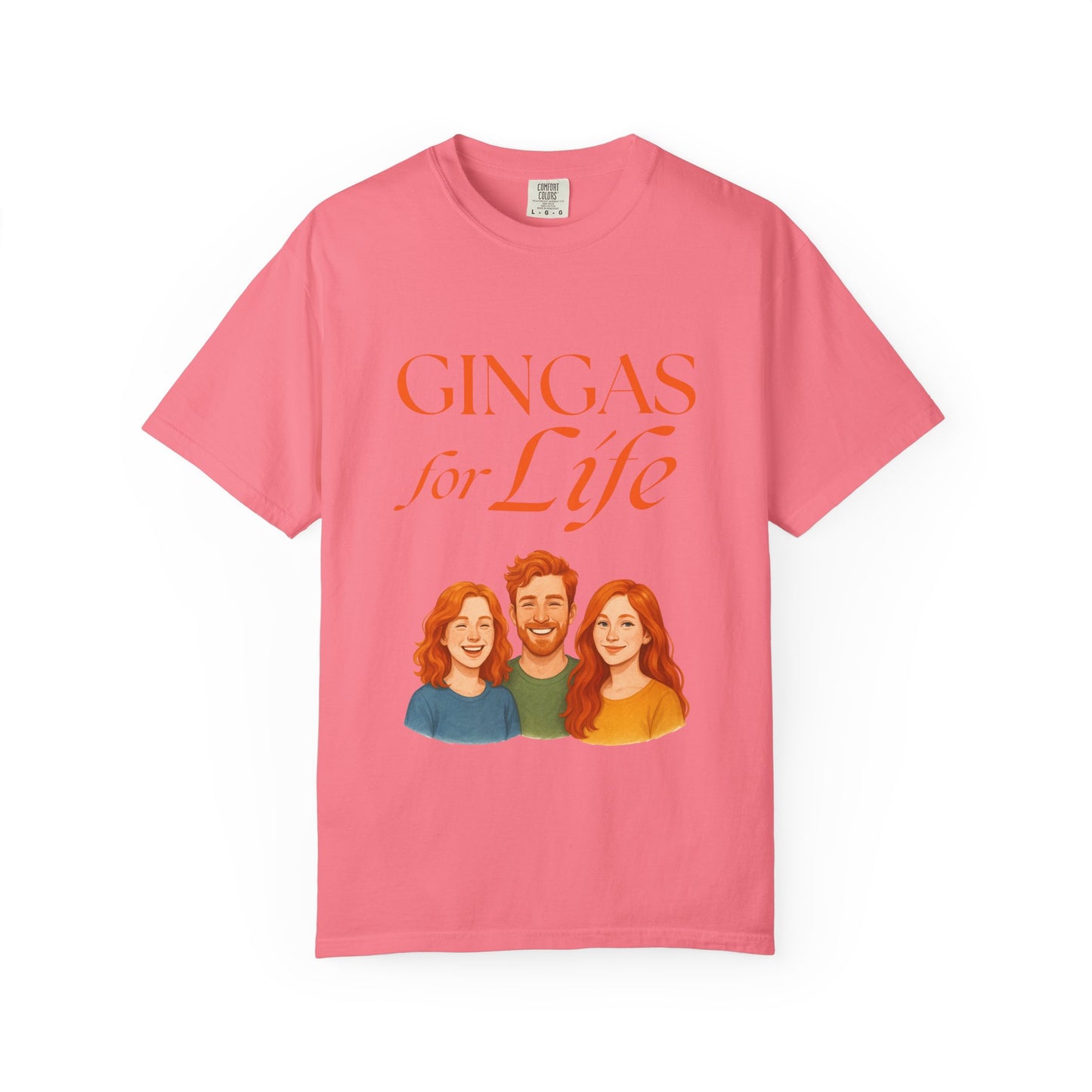 Gingas for Life T-Shirt, Fun T-Shirt for Redheads, Unisex Gift for Friends, Casual Wear, Celebration Tee