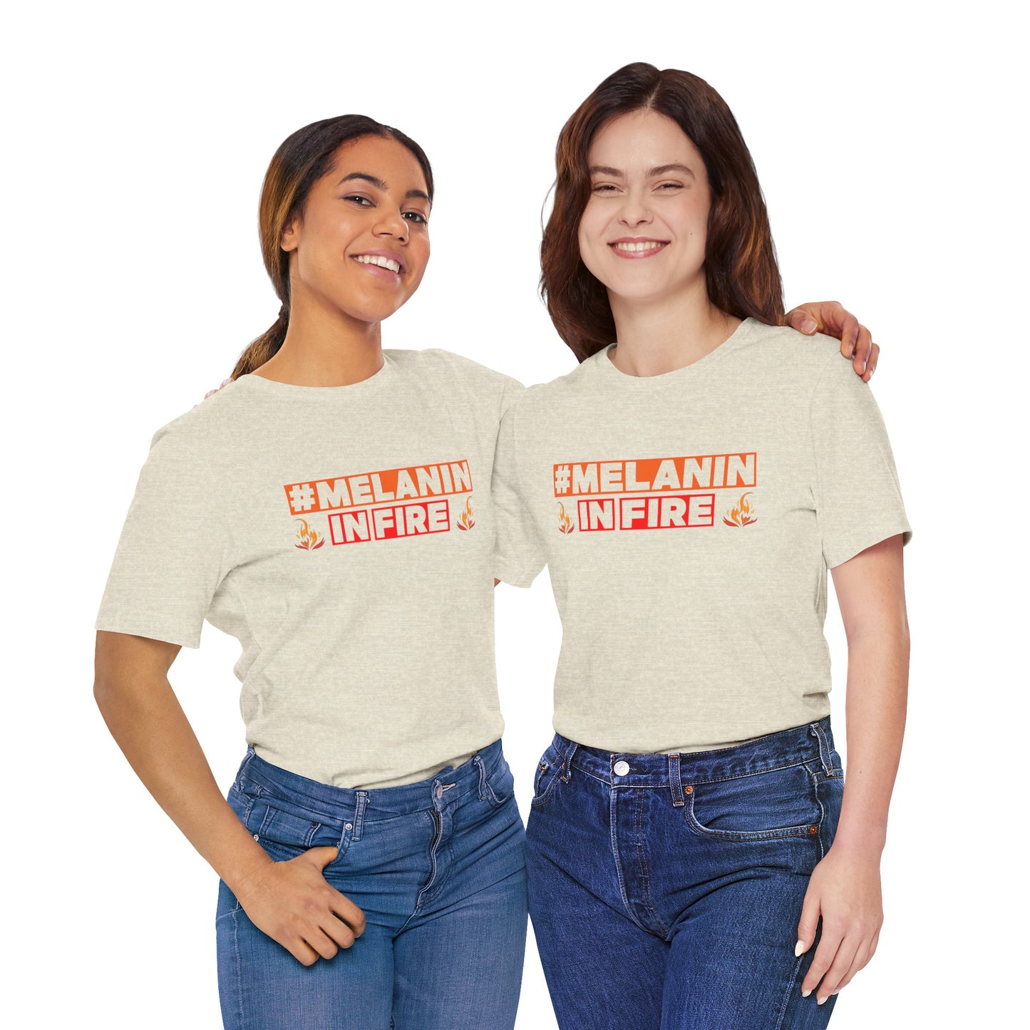 #MELANIN IN FIRE Unisex Jersey Tee, Summer Fashion, Afrocentric Shirt, Gift for Her, All-Occasion Top, Urban Lifestyle Wear