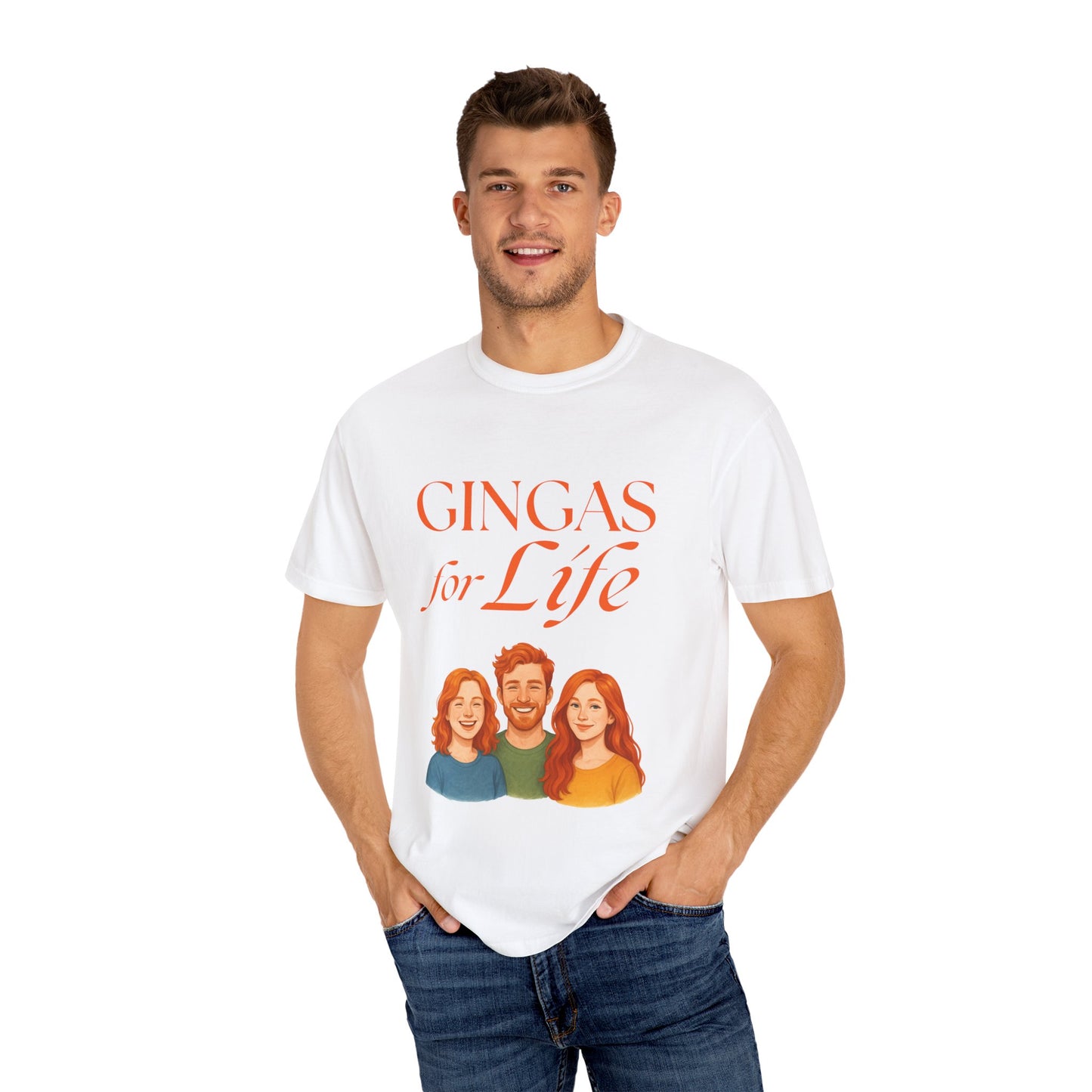 Gingas for Life T-Shirt, Fun T-Shirt for Redheads, Unisex Gift for Friends, Casual Wear, Celebration Tee