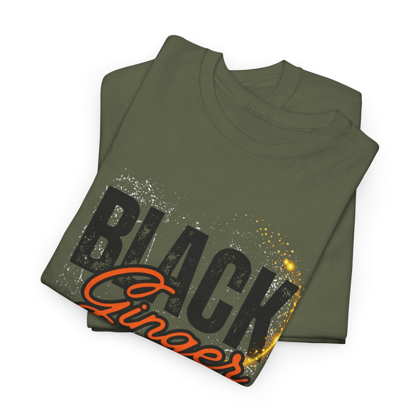 Unisex Heavy Cotton Tee with 'Black Ginger Magic' Design, Empowering Gift for Witches, Everyday Wear, Festivals, Spirituality