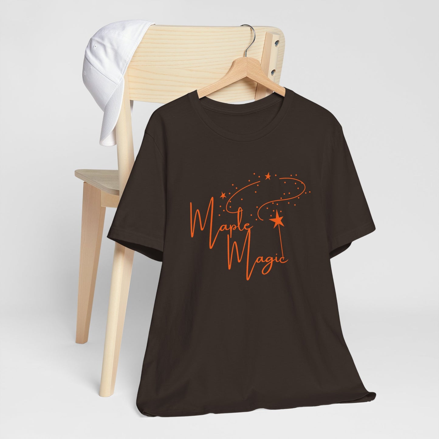 Maple Magic Unisex Tee, Cute Graphic Shirt, Fall Apparel, Seasonal Gift, Nature Lover T-Shirt, Cozy Vibes Fashion