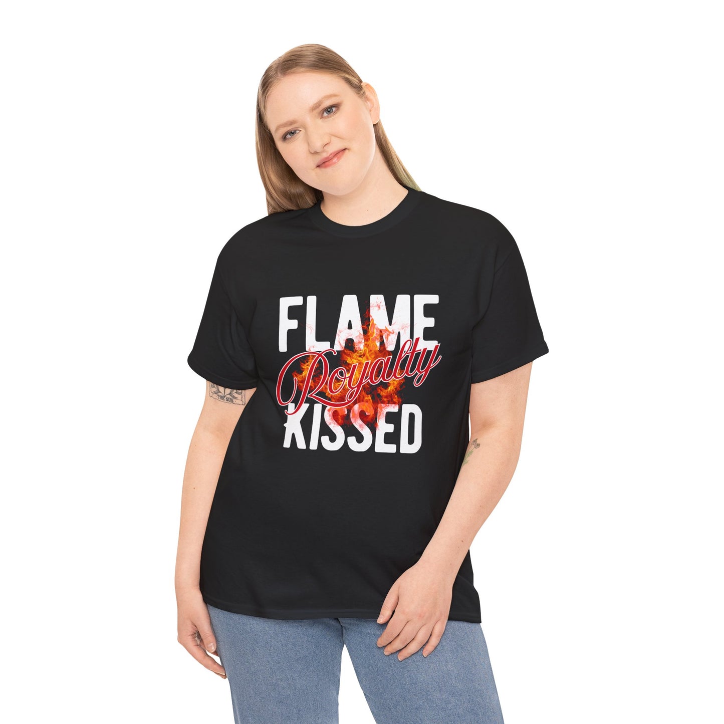 Flame Kissed Unisex Heavy Cotton Tee - Trendy Graphic Tee, Streetwear Fashion, Gift for Him/Her, Casual Outfit Staple, Statement Shirt