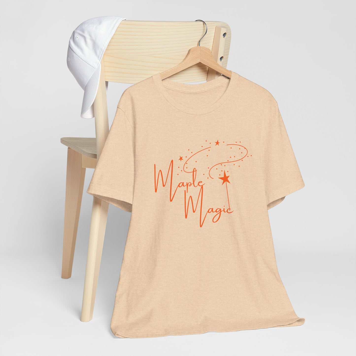 Maple Magic Unisex Tee, Cute Graphic Shirt, Fall Apparel, Seasonal Gift, Nature Lover T-Shirt, Cozy Vibes Fashion