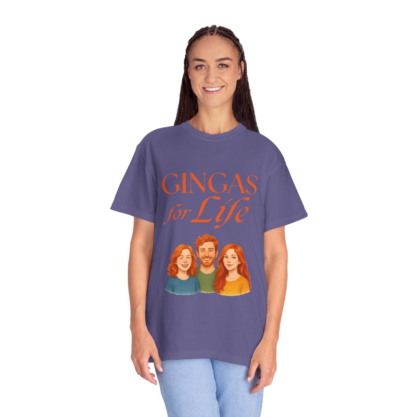 Gingas for Life T-Shirt, Fun T-Shirt for Redheads, Unisex Gift for Friends, Casual Wear, Celebration Tee