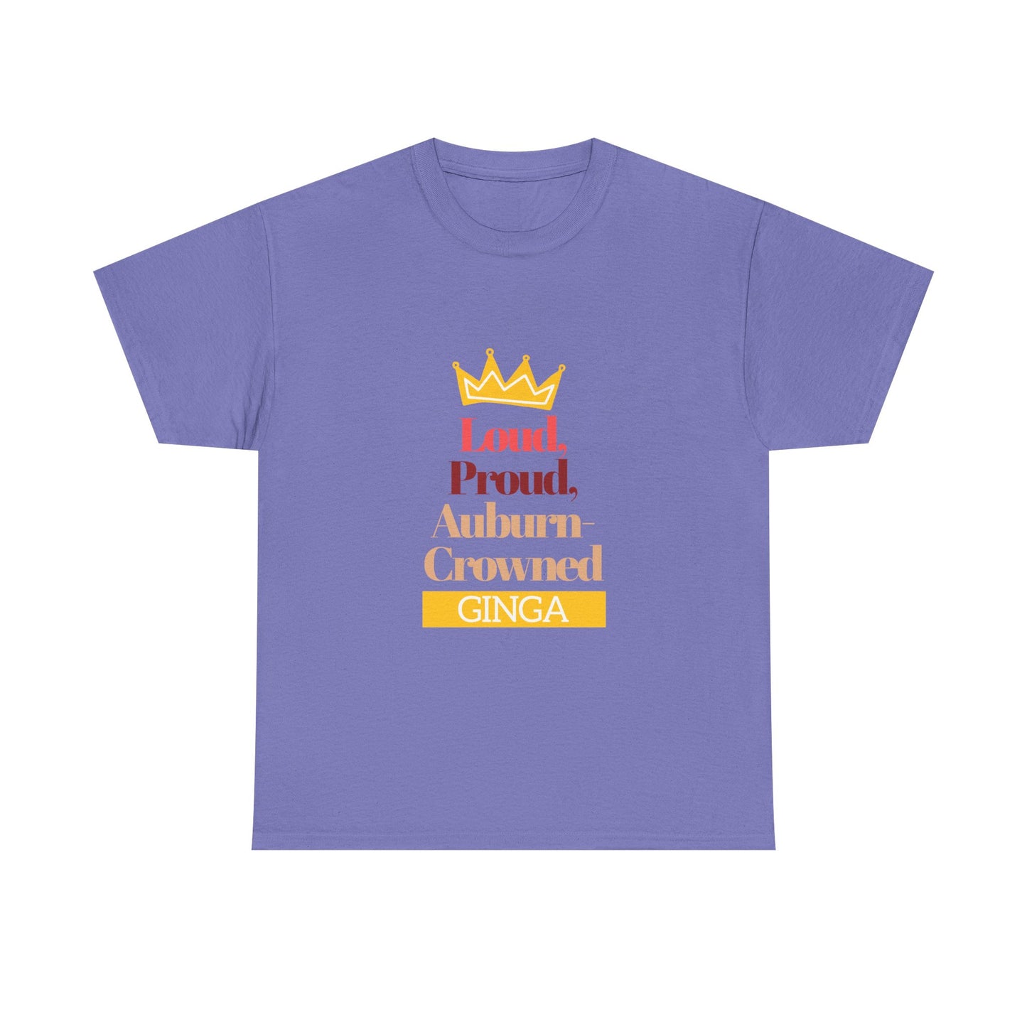 Proud Auburn Crowned Ginga T-Shirt - Unisex Heavy Cotton Tee, Gift for Her, Family Reunion, Birthday, Casual Wear, Motivational Tee