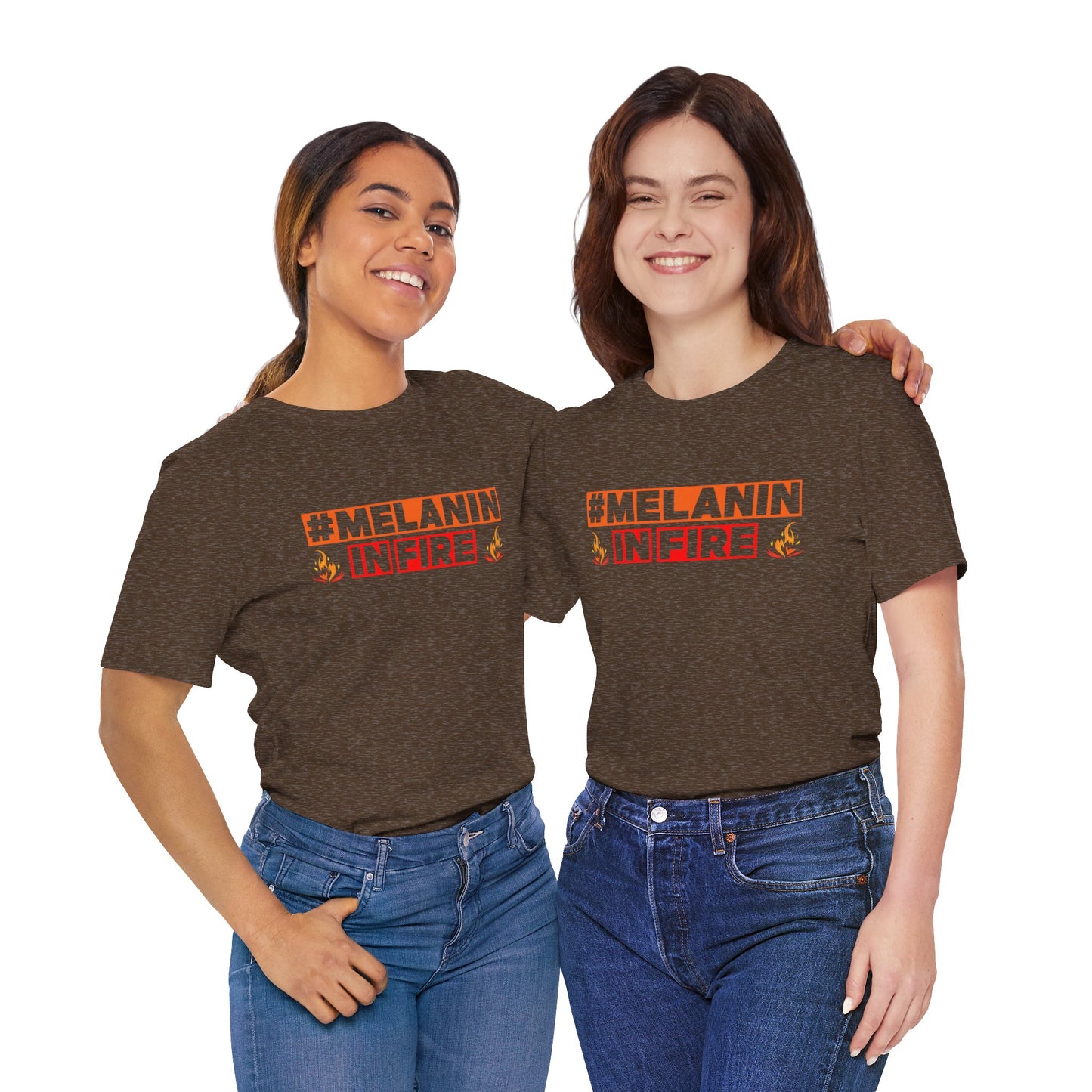 #MELANIN IN FIRE Unisex Jersey Tee, Summer Fashion, Afrocentric Shirt, Gift for Her, All-Occasion Top, Urban Lifestyle Wear