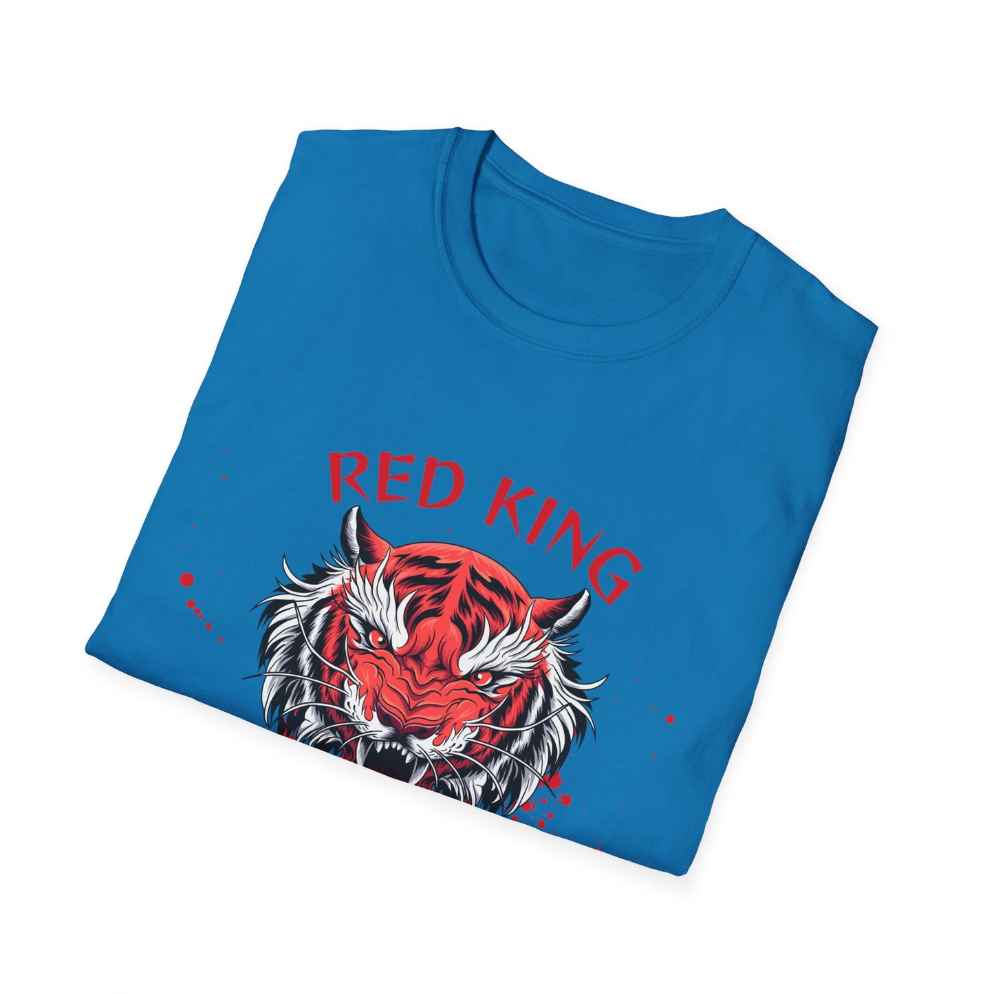 Fierce Red King Tiger T-Shirt, Bold Graphic Tee, Unisex Apparel, Streetwear Style, Gift for Animal Lovers
