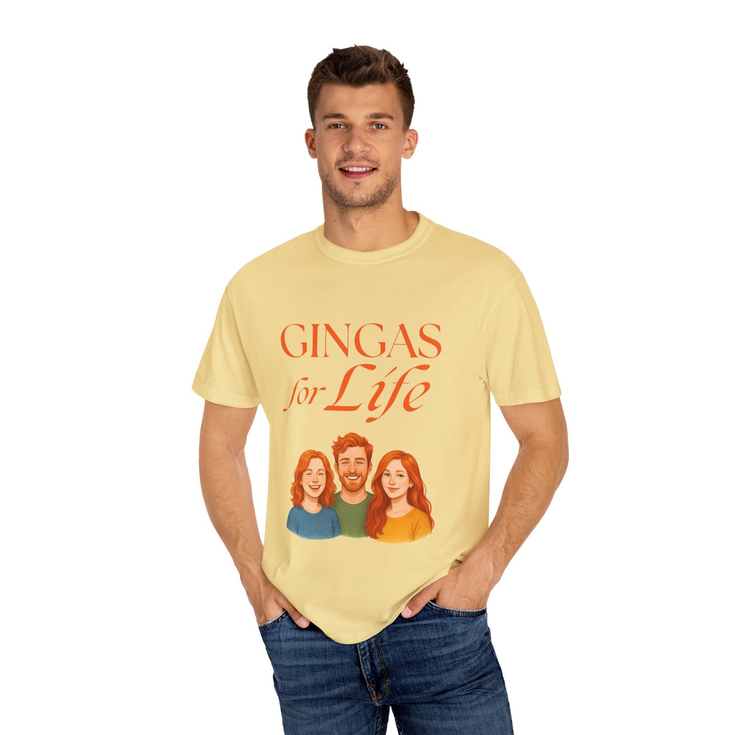 Gingas for Life T-Shirt, Fun T-Shirt for Redheads, Unisex Gift for Friends, Casual Wear, Celebration Tee