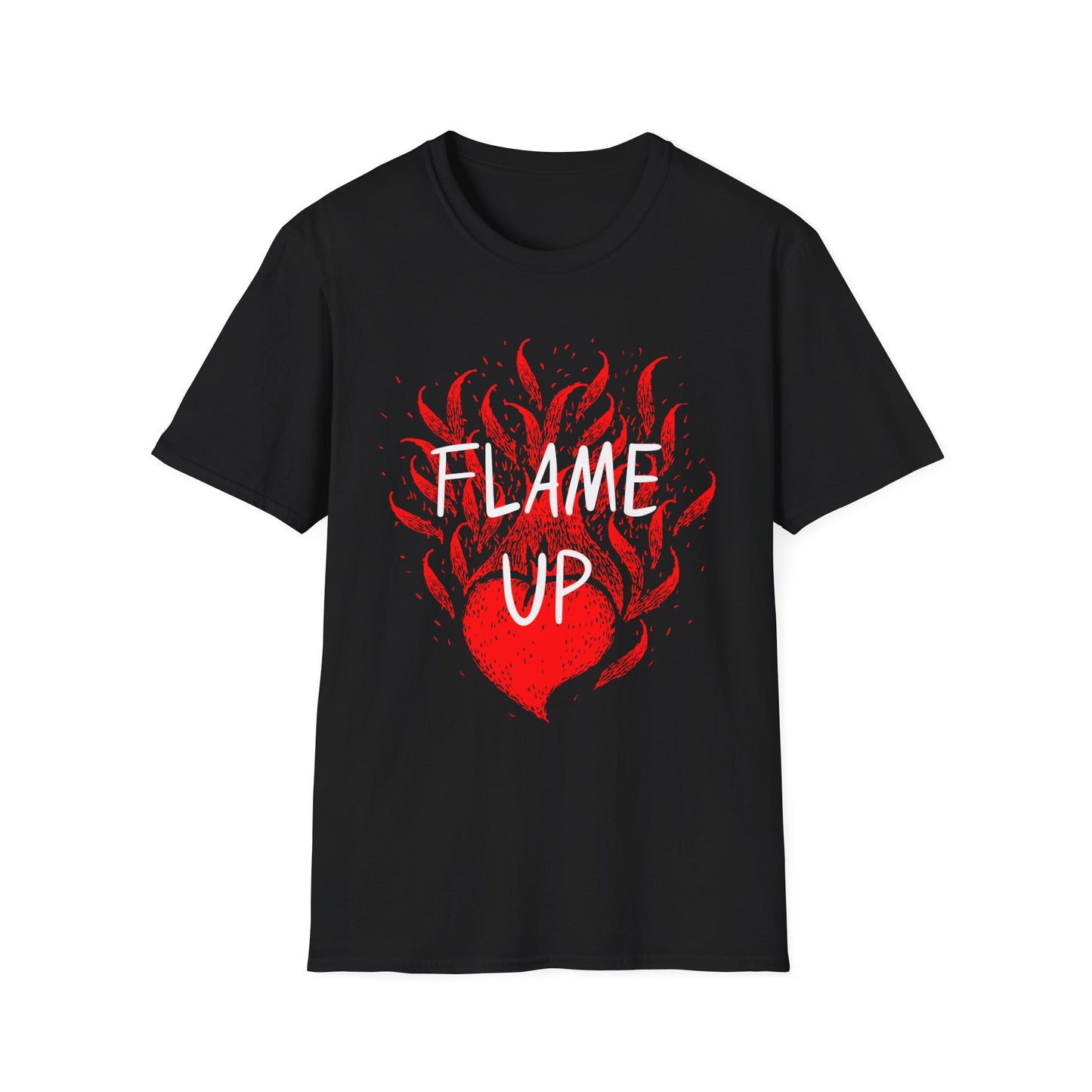 Fiery Motivation Unisex T-Shirt, Flame Up Graphic Tee, Gift for Fitness Lovers, Workout Apparel, Casual Wear