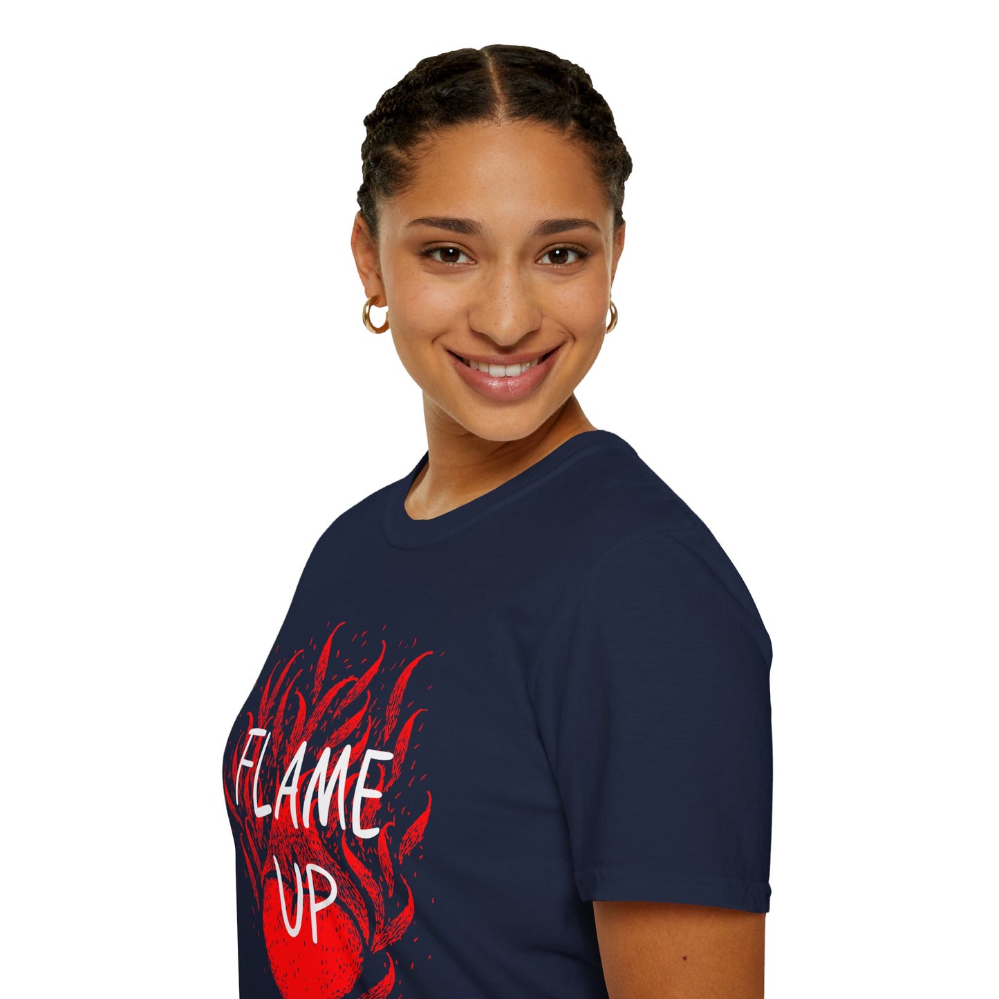 Fiery Motivation Unisex T-Shirt, Flame Up Graphic Tee, Gift for Fitness Lovers, Workout Apparel, Casual Wear
