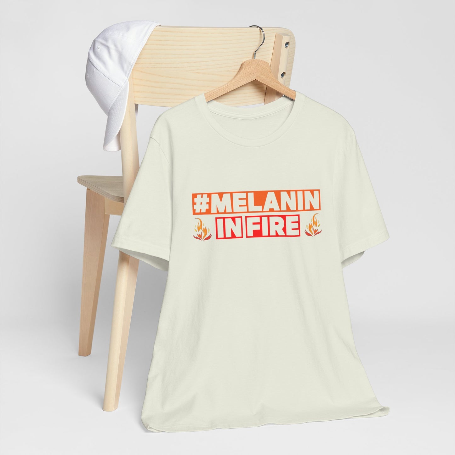 #MELANIN IN FIRE Unisex Jersey Tee, Summer Fashion, Afrocentric Shirt, Gift for Her, All-Occasion Top, Urban Lifestyle Wear
