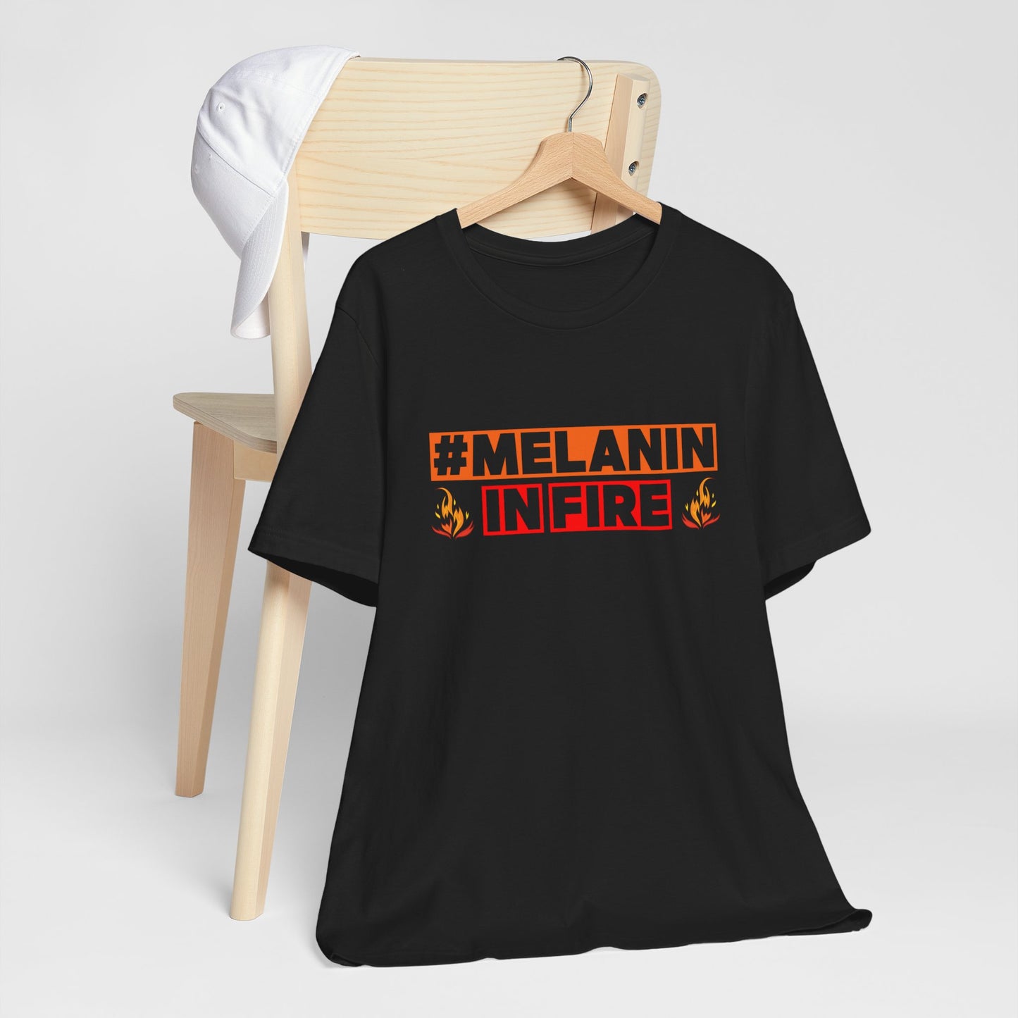 #MELANIN IN FIRE Unisex Jersey Tee, Summer Fashion, Afrocentric Shirt, Gift for Her, All-Occasion Top, Urban Lifestyle Wear