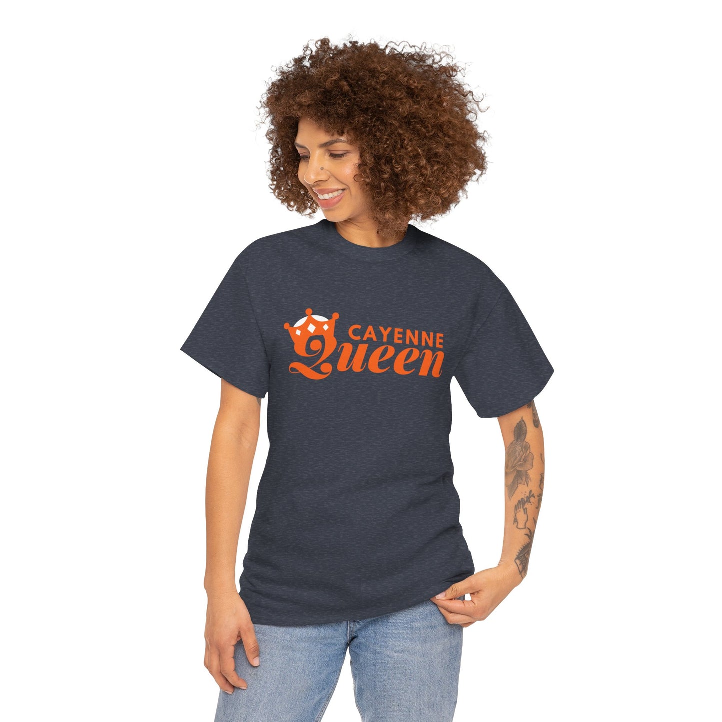 Cayenne Queen Unisex Heavy Cotton Tee, Casual Wear, Gift for Her, Birthday Shirt, Fun Quote Tee, Soft Cotton Top