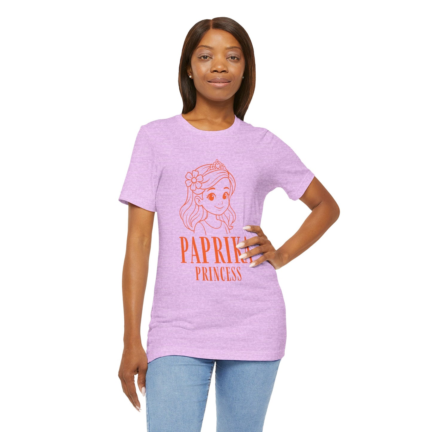 Paprika Princess Unisex Tee - Cute Graphic T-Shirt for Girls, Fun Casual Wear, Birthday Gift, Princess Theme, Gift for Kids