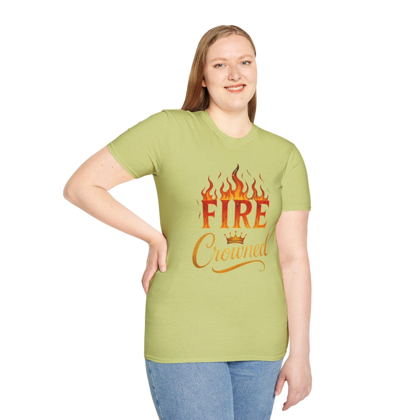 Fire Crowned Unisex Softstyle T-Shirt | Summer Vibes Tee, Gift for Him/Her, Festival Shirt, Casual Wear, Birthday Apparel