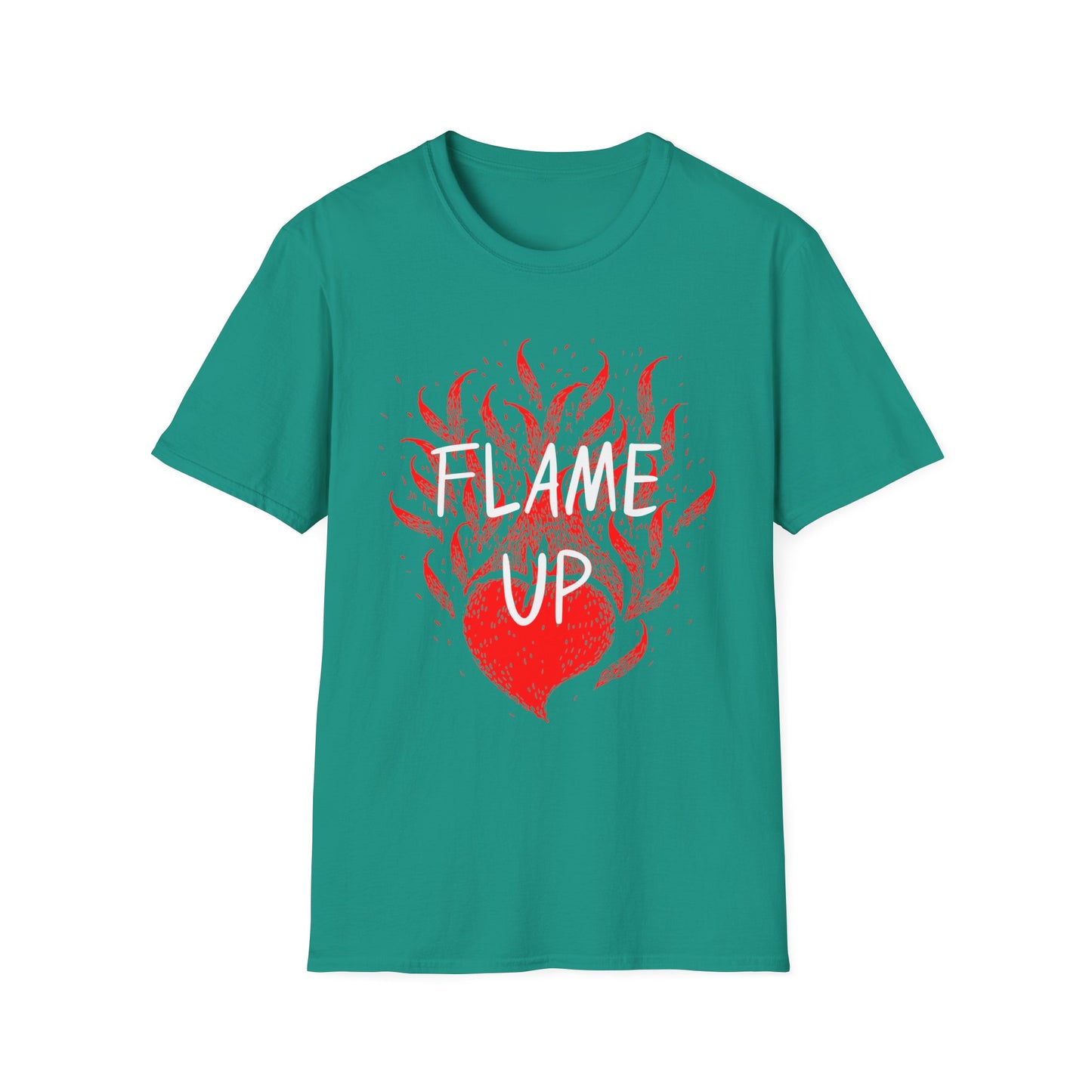 Fiery Motivation Unisex T-Shirt, Flame Up Graphic Tee, Gift for Fitness Lovers, Workout Apparel, Casual Wear