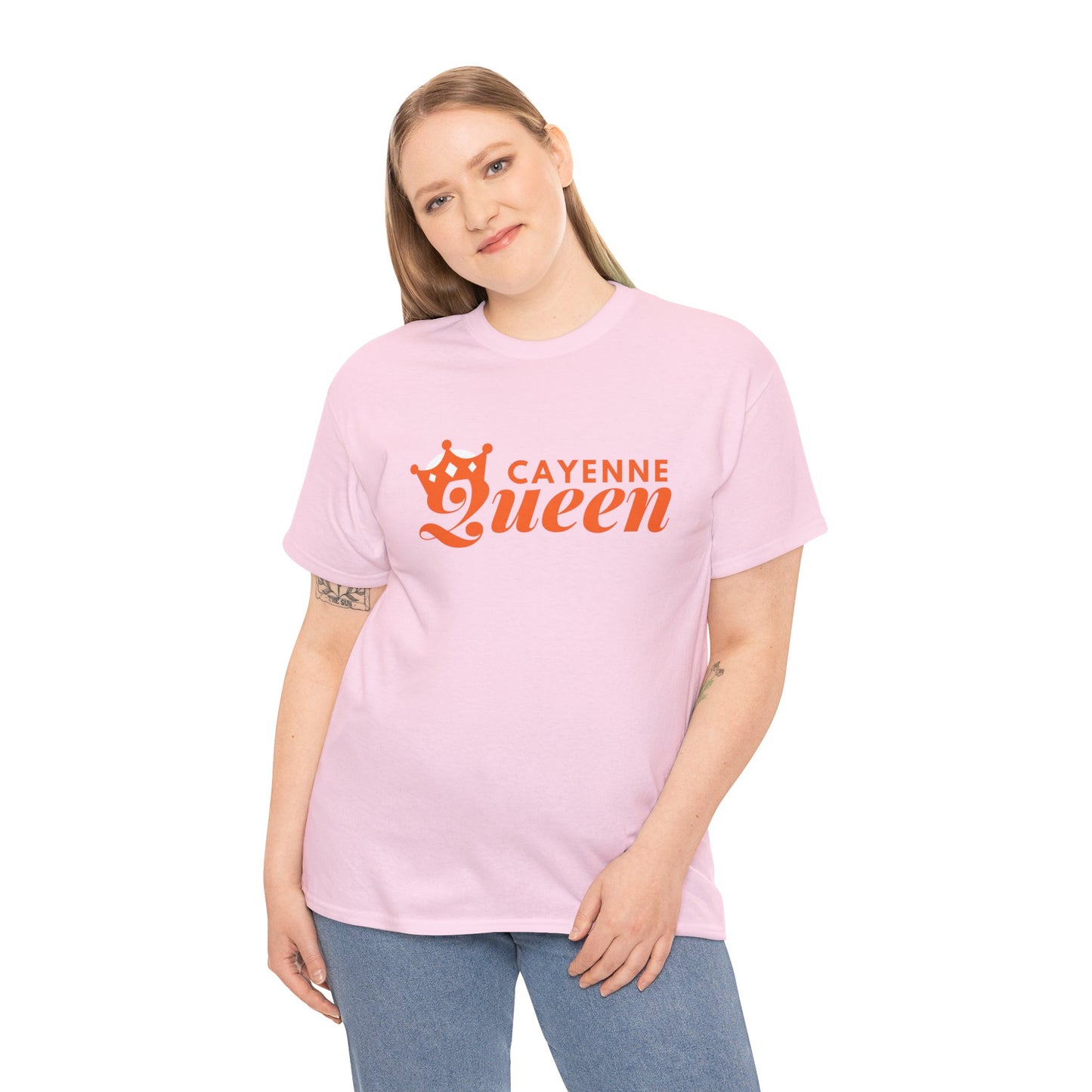 Cayenne Queen Unisex Heavy Cotton Tee, Casual Wear, Gift for Her, Birthday Shirt, Fun Quote Tee, Soft Cotton Top