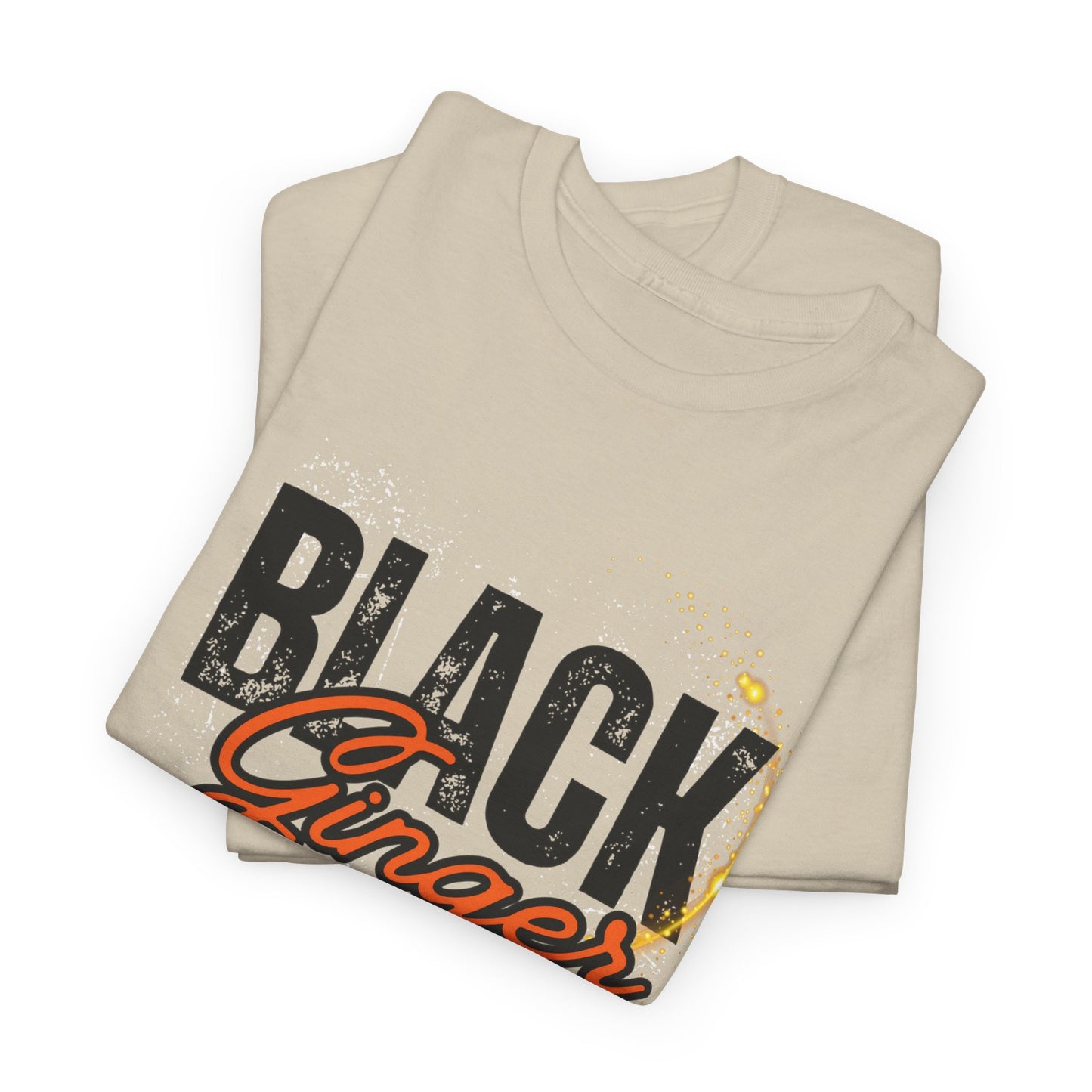 Unisex Heavy Cotton Tee with 'Black Ginger Magic' Design, Empowering Gift for Witches, Everyday Wear, Festivals, Spirituality