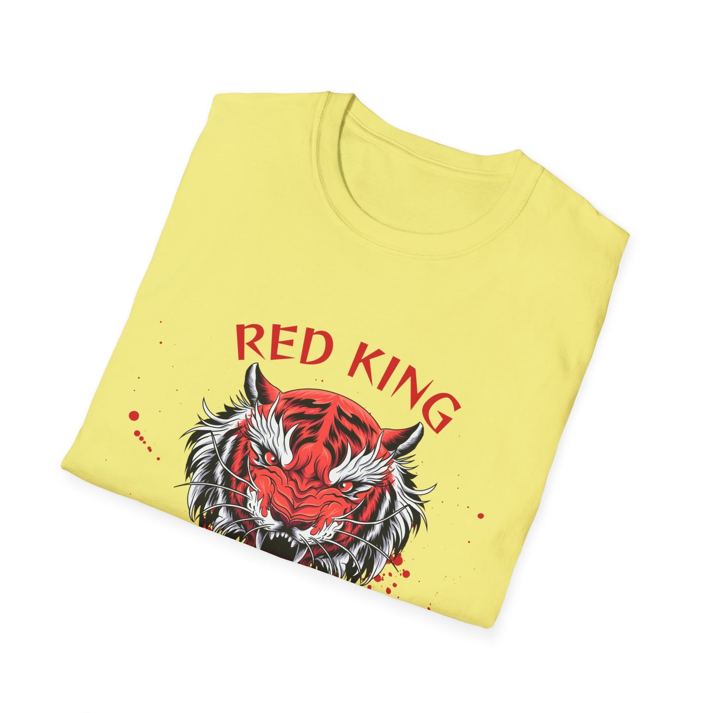 Fierce Red King Tiger T-Shirt, Bold Graphic Tee, Unisex Apparel, Streetwear Style, Gift for Animal Lovers