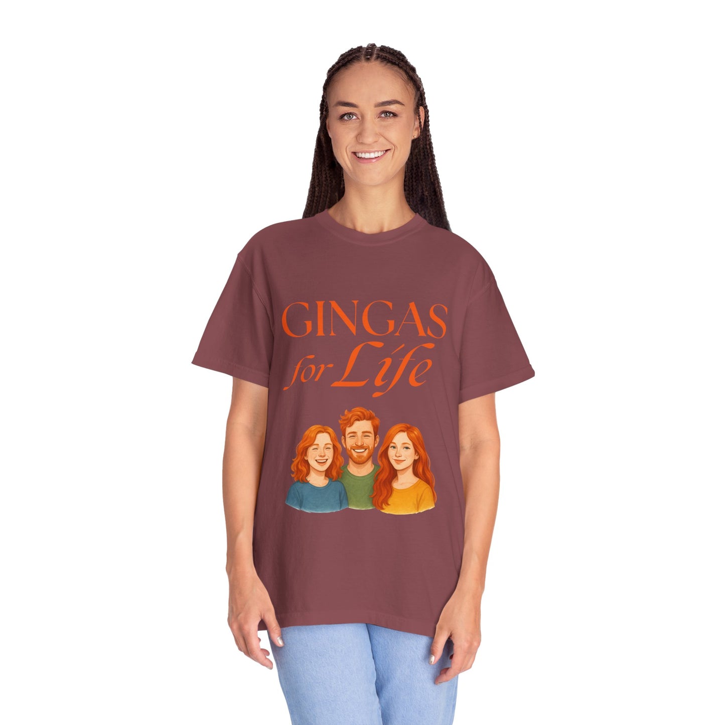 Gingas for Life T-Shirt, Fun T-Shirt for Redheads, Unisex Gift for Friends, Casual Wear, Celebration Tee