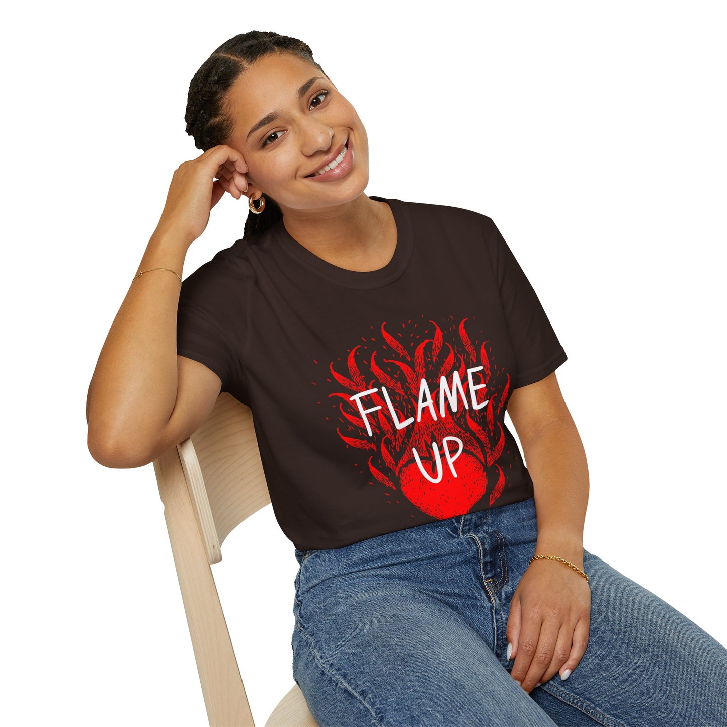 Fiery Motivation Unisex T-Shirt, Flame Up Graphic Tee, Gift for Fitness Lovers, Workout Apparel, Casual Wear